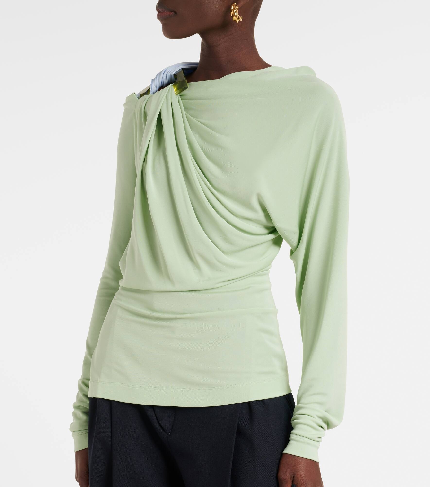 Draped jersey top - 5