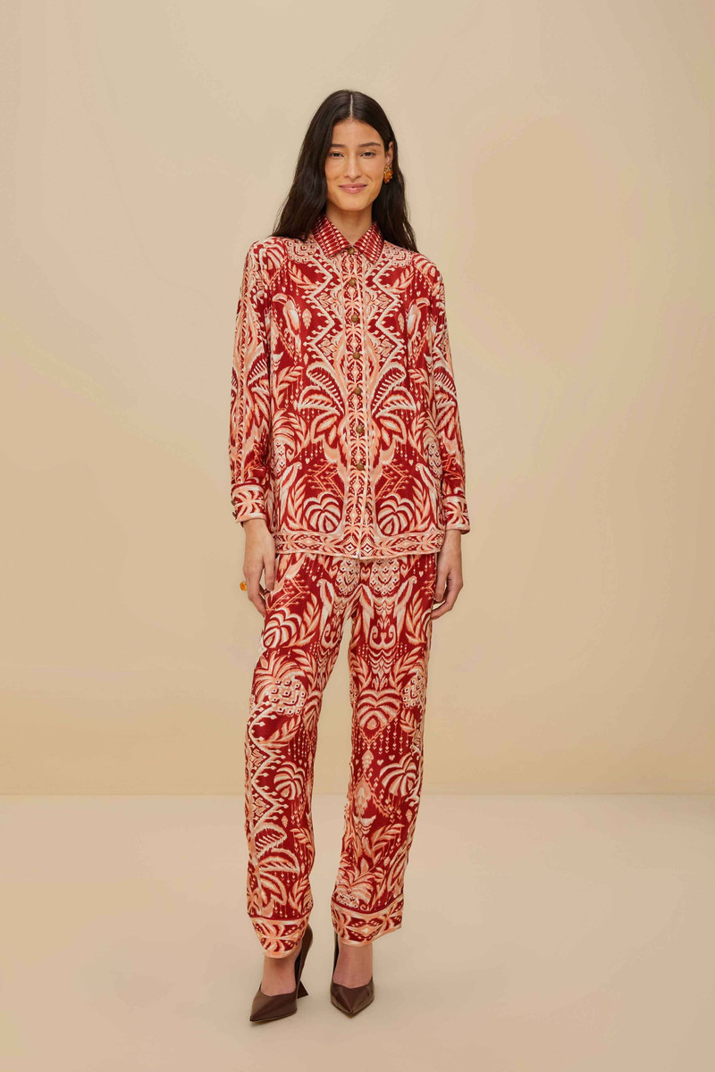 Tropical Tapestry Red Pajama Pants 1