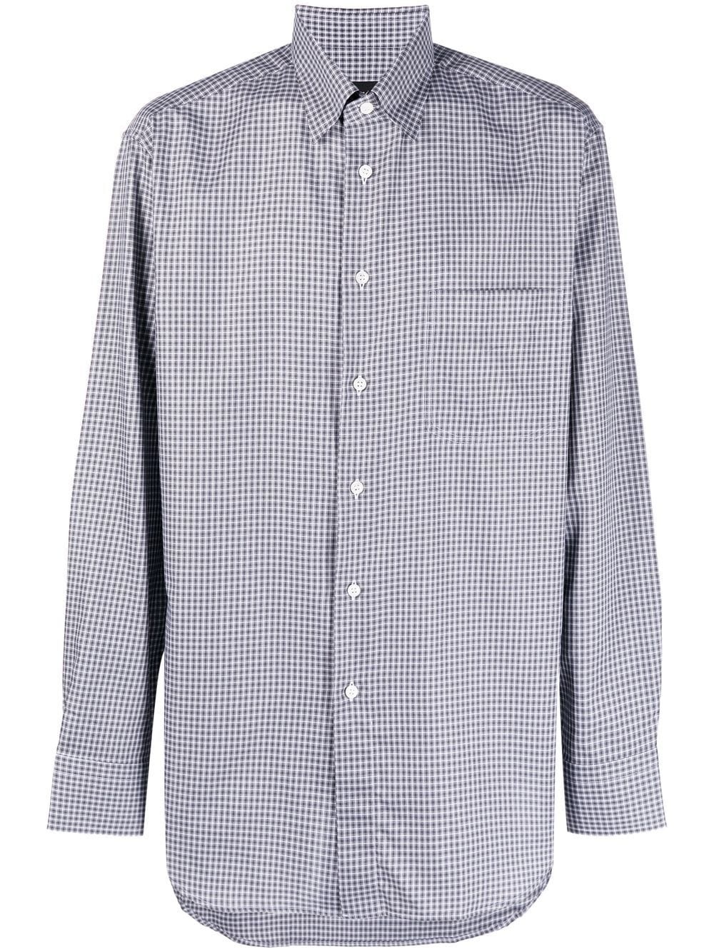 check-print long-sleeve shirt - 1