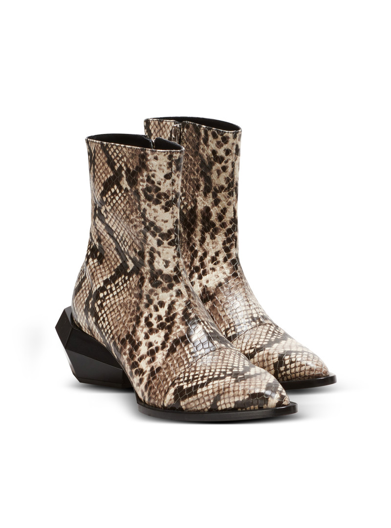 Balmain Billy snakeskin-effect leather ankle boots outlook