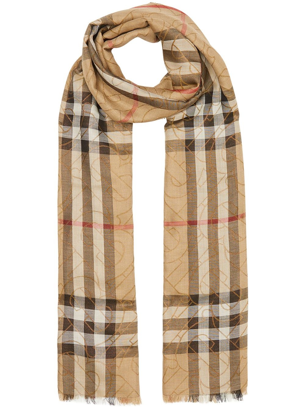 monogram-print Vintage Check scarf - 5