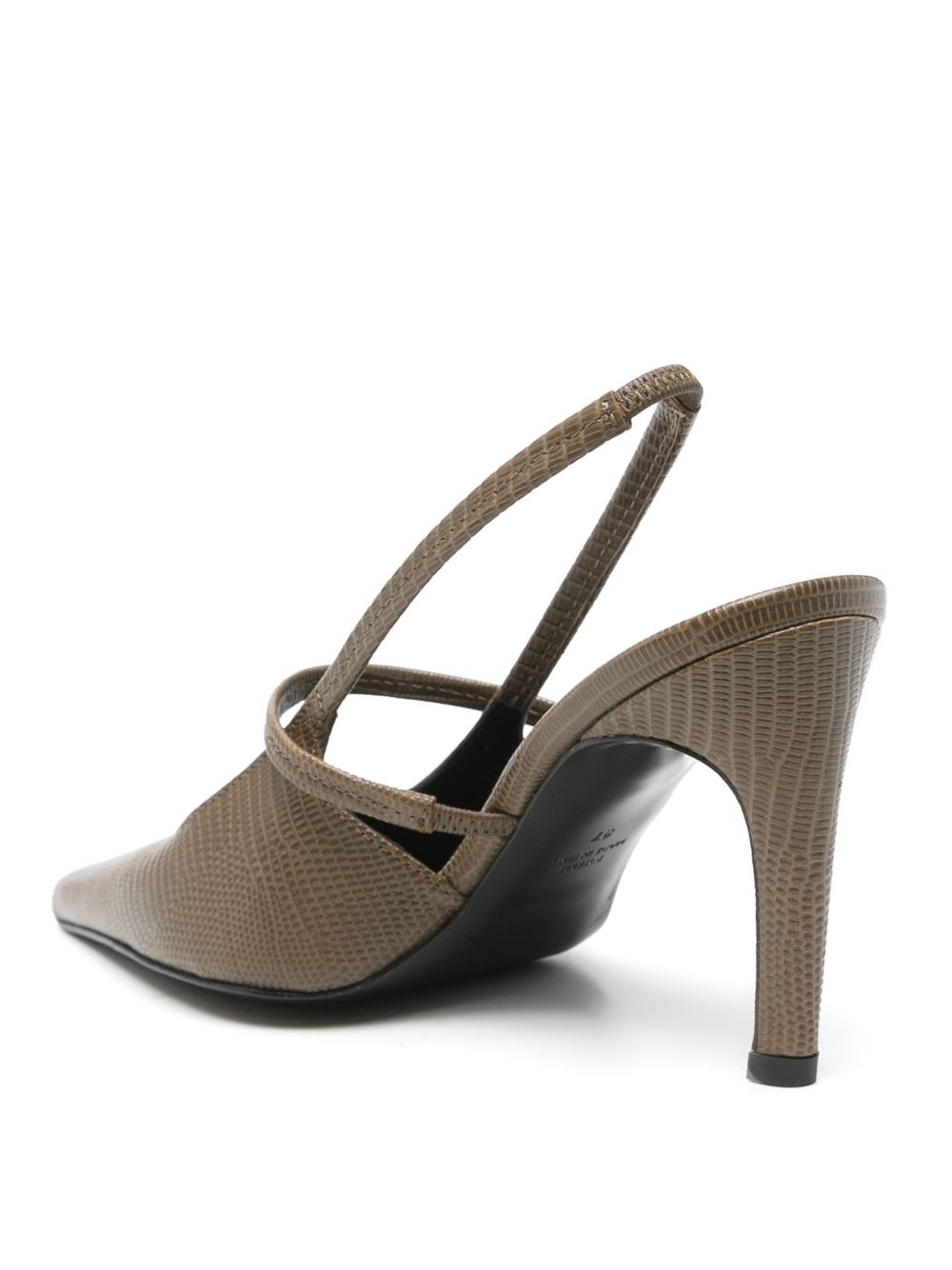 100mm lizard-embossed slingback pumps - 3