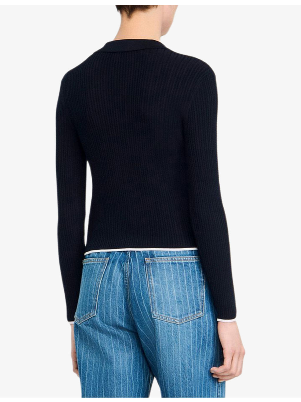 Brand-Embroidered Cropped Knitted Cardigan - 4