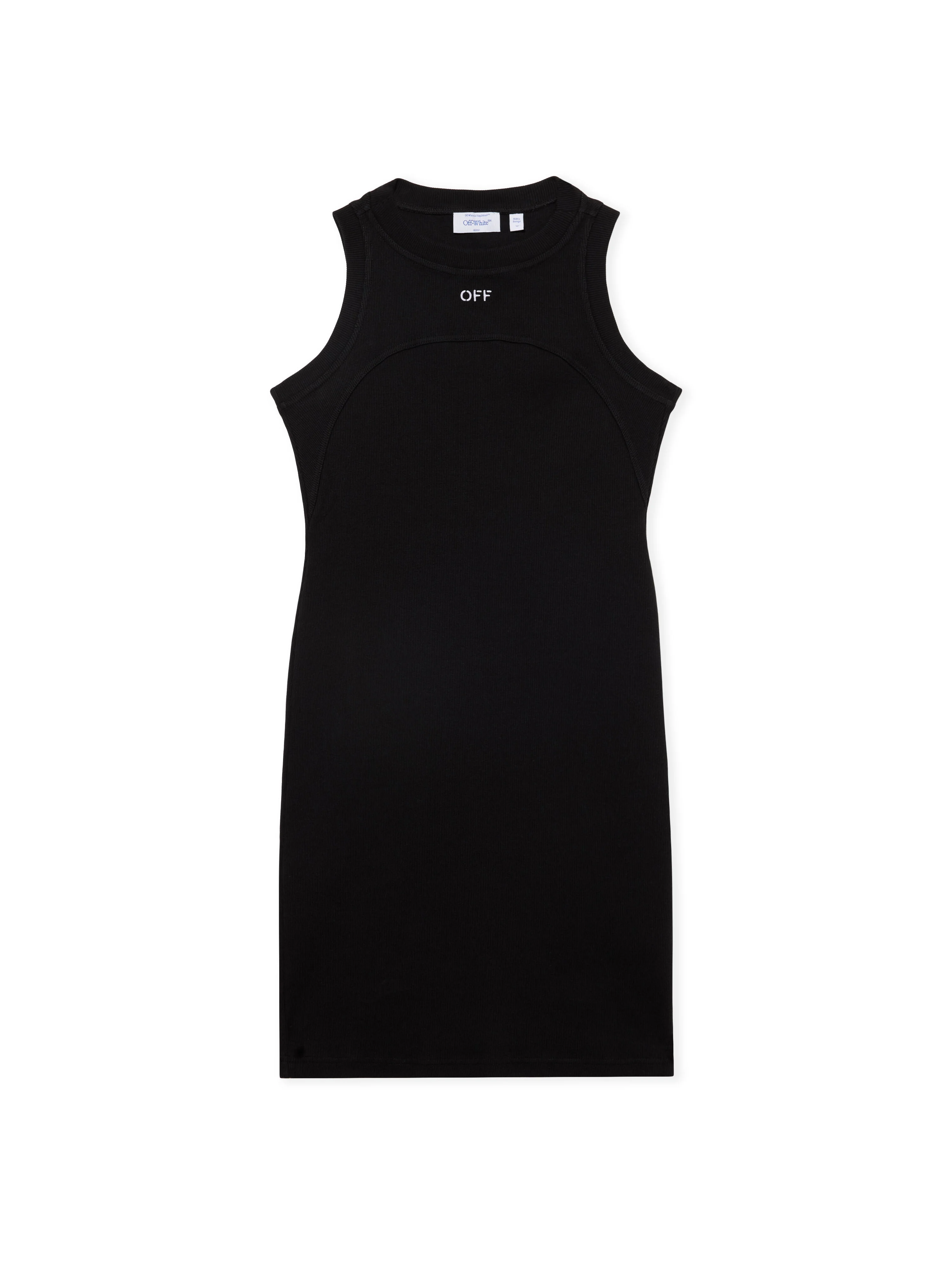 Off Stamp Ribbed Round-Neck Mini Dress - 1