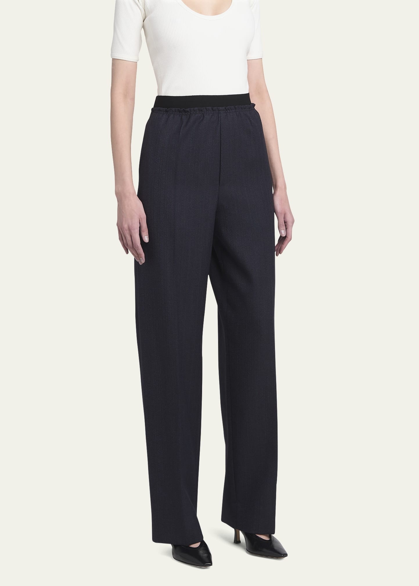 Subtle Striped Straight-Leg Wool Trousers - 4