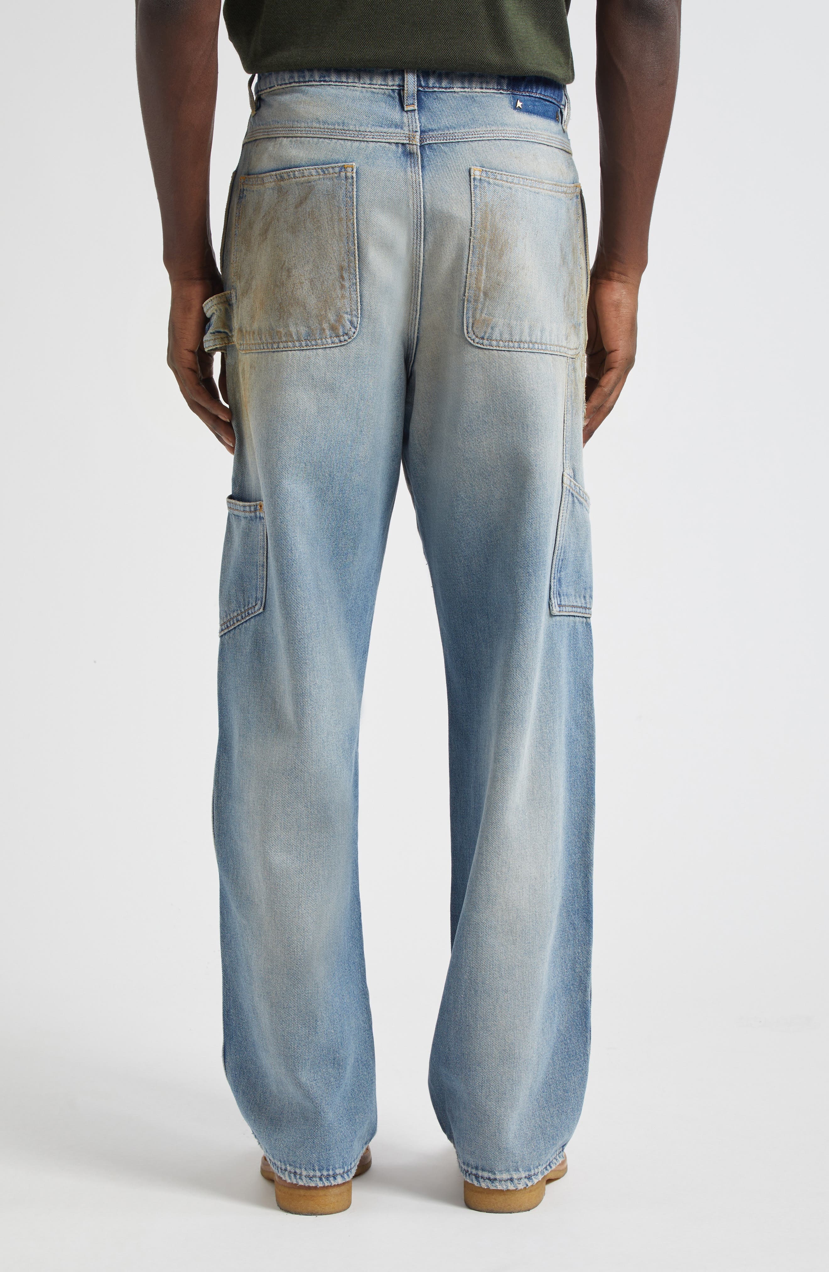 Golden Goose Journey Distressed Sandwashed Carpenter Jeans in Light Blue at Nordstrom - 3