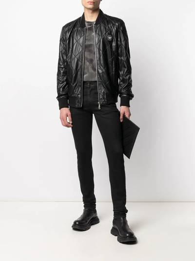 PHILIPP PLEIN quilted leather bomber jacket outlook