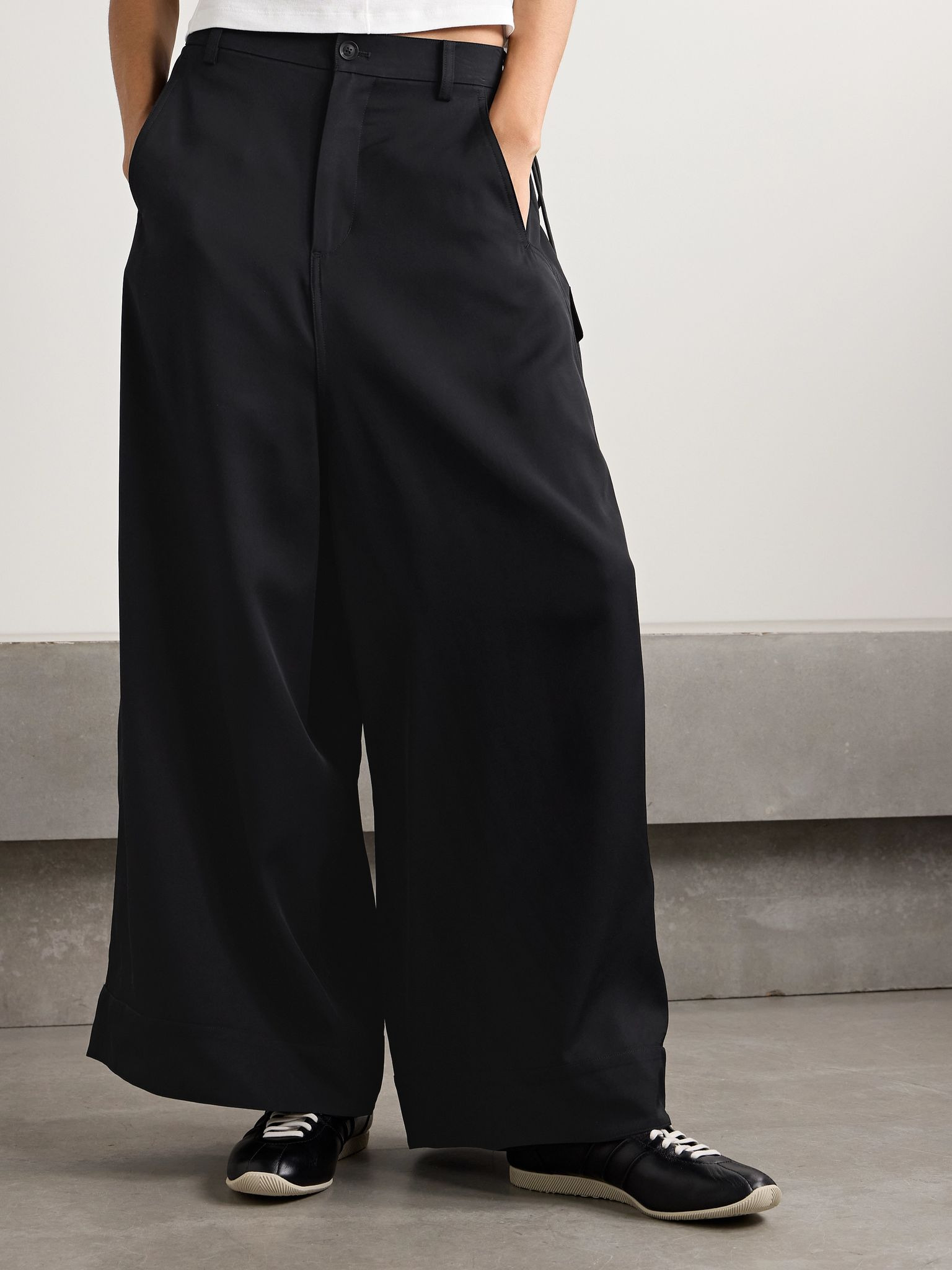 + Y-3 twill wide-leg pants Black - 3