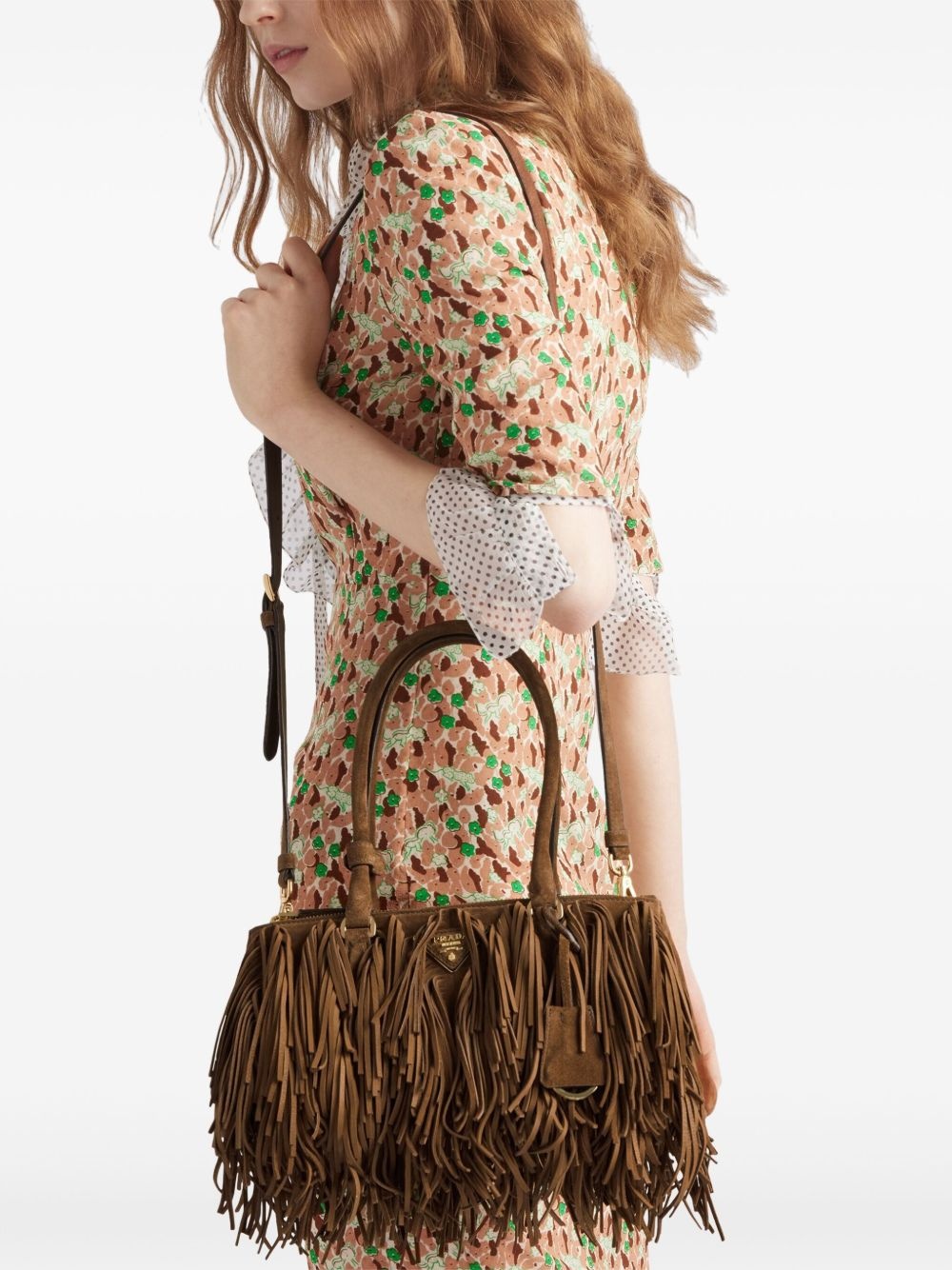 medium Galleria suede tote bag - 3
