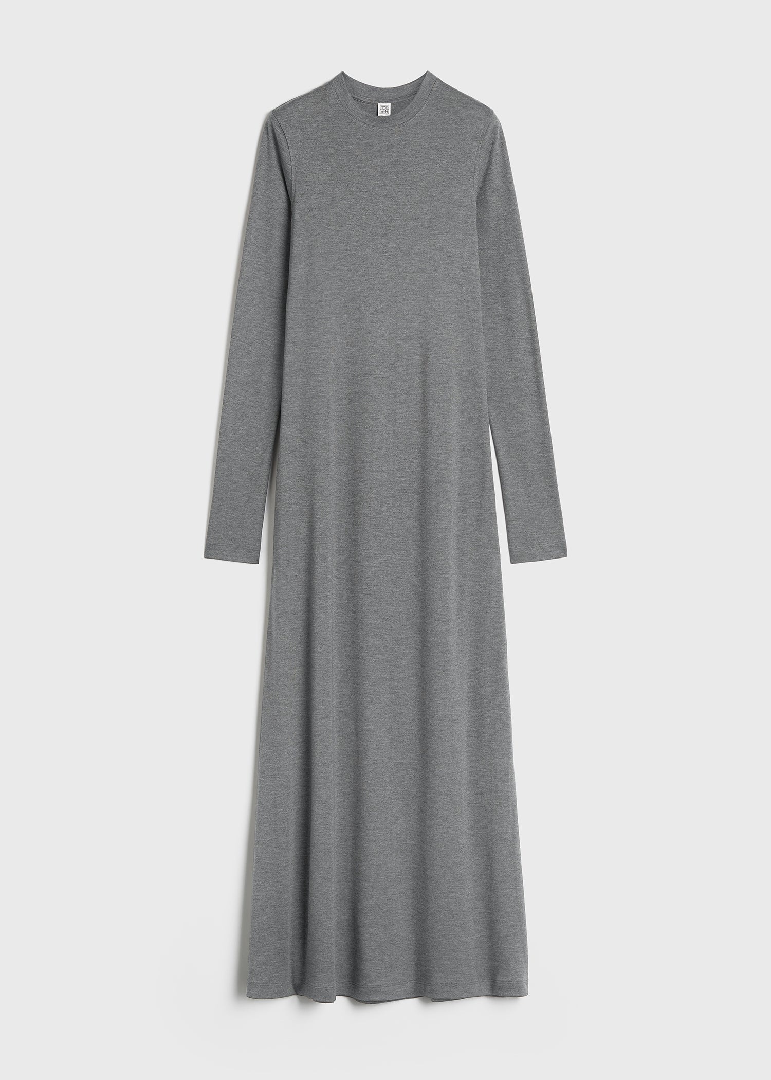 Long-sleeve jersey dress grey melange - 1