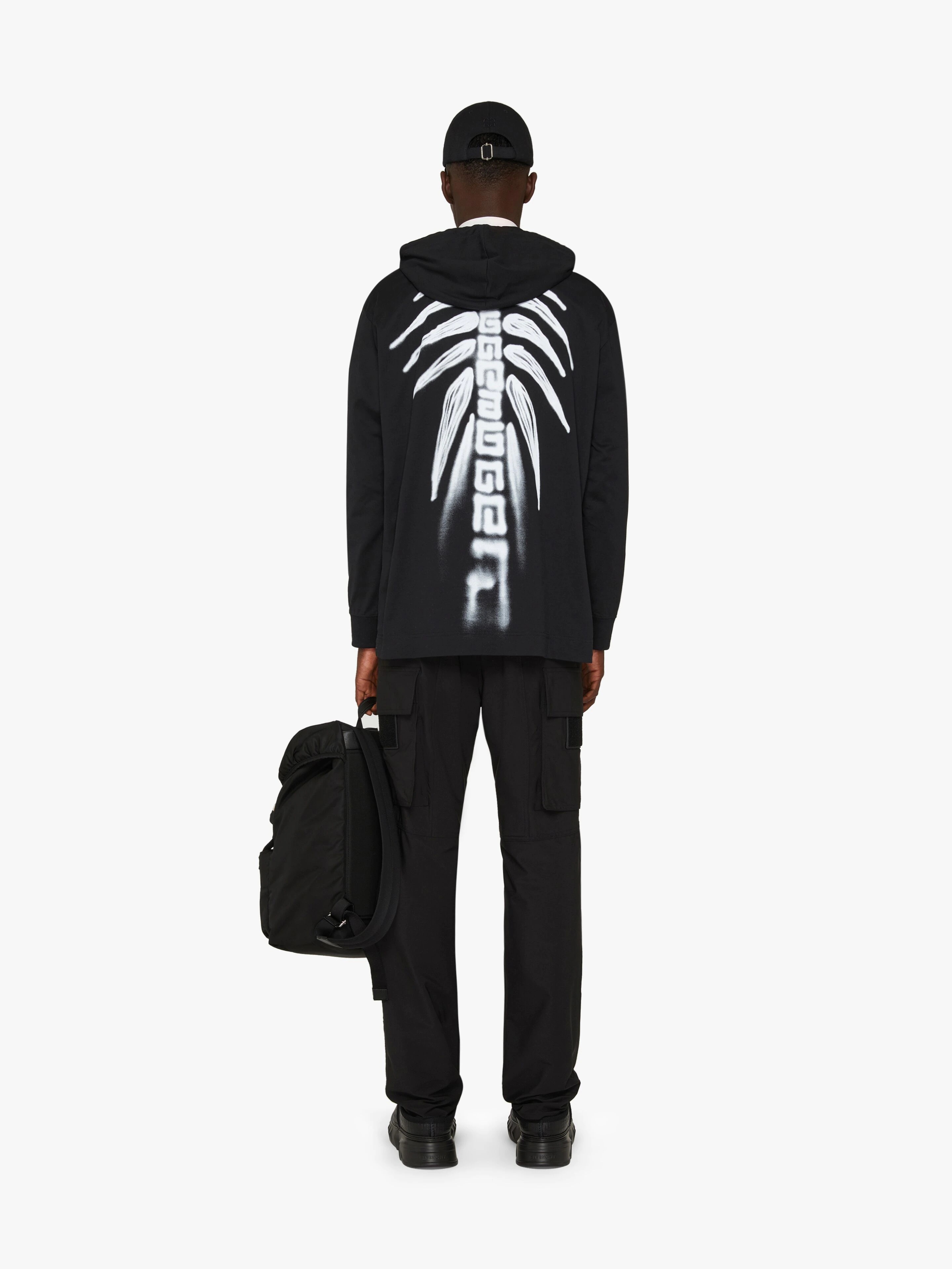 GIVENCHY OVERSIZED HOODED T-SHIRT WITH TAG EFFECT PRINTS - 4