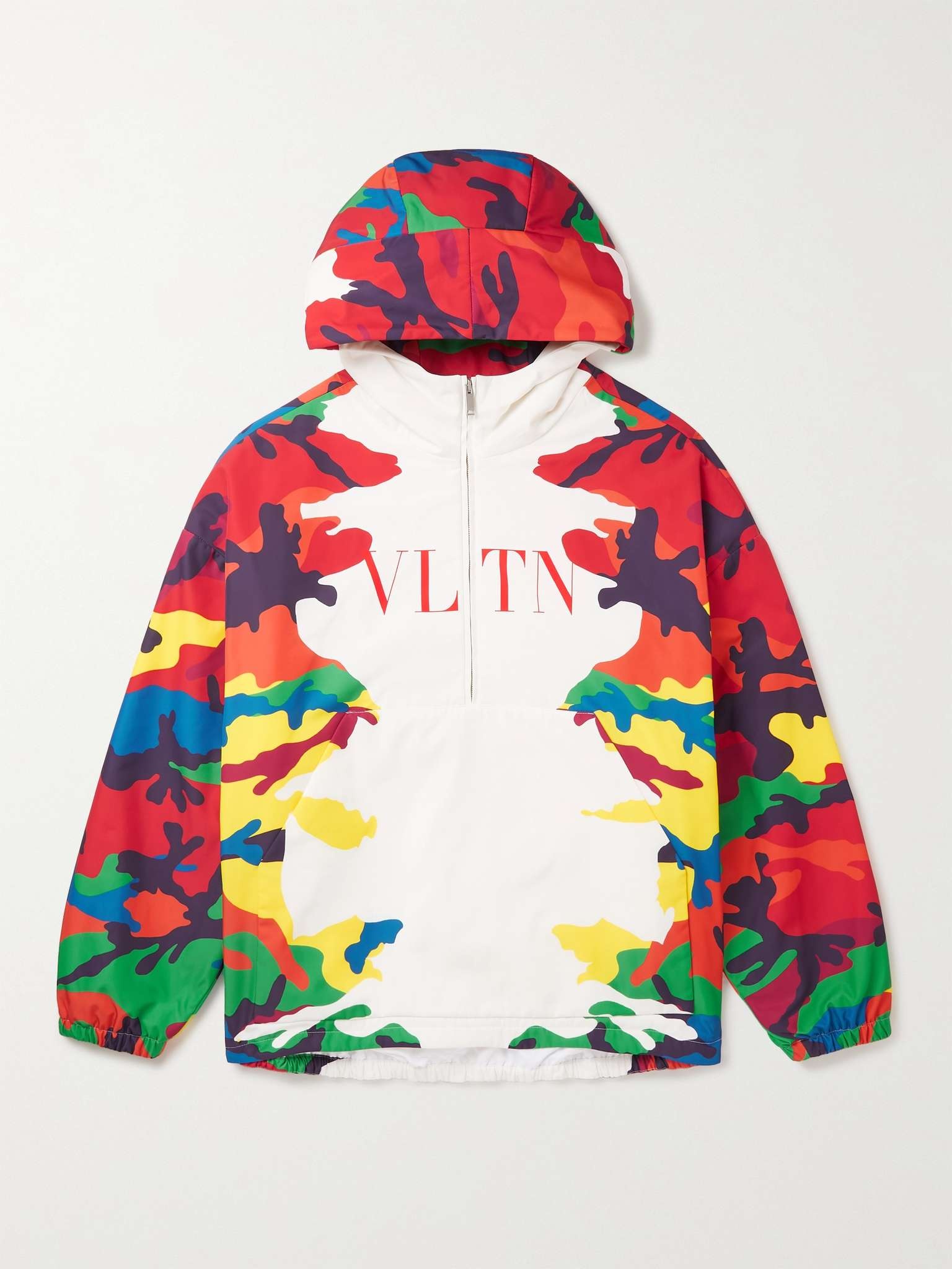 Printed Nylon Hooded Half-Zip Anorak - 1