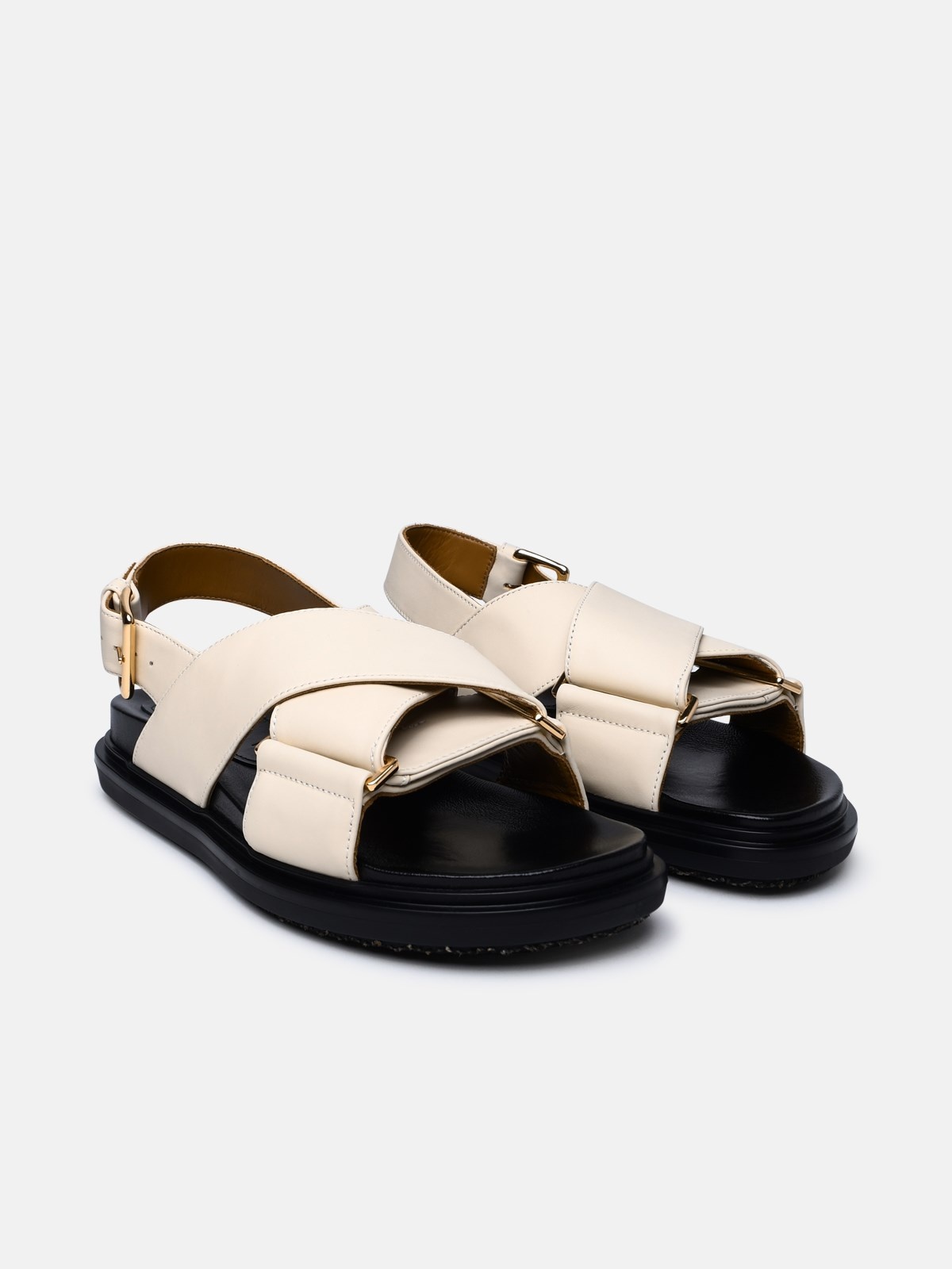 IVORY LEATHER SANDALS - 2