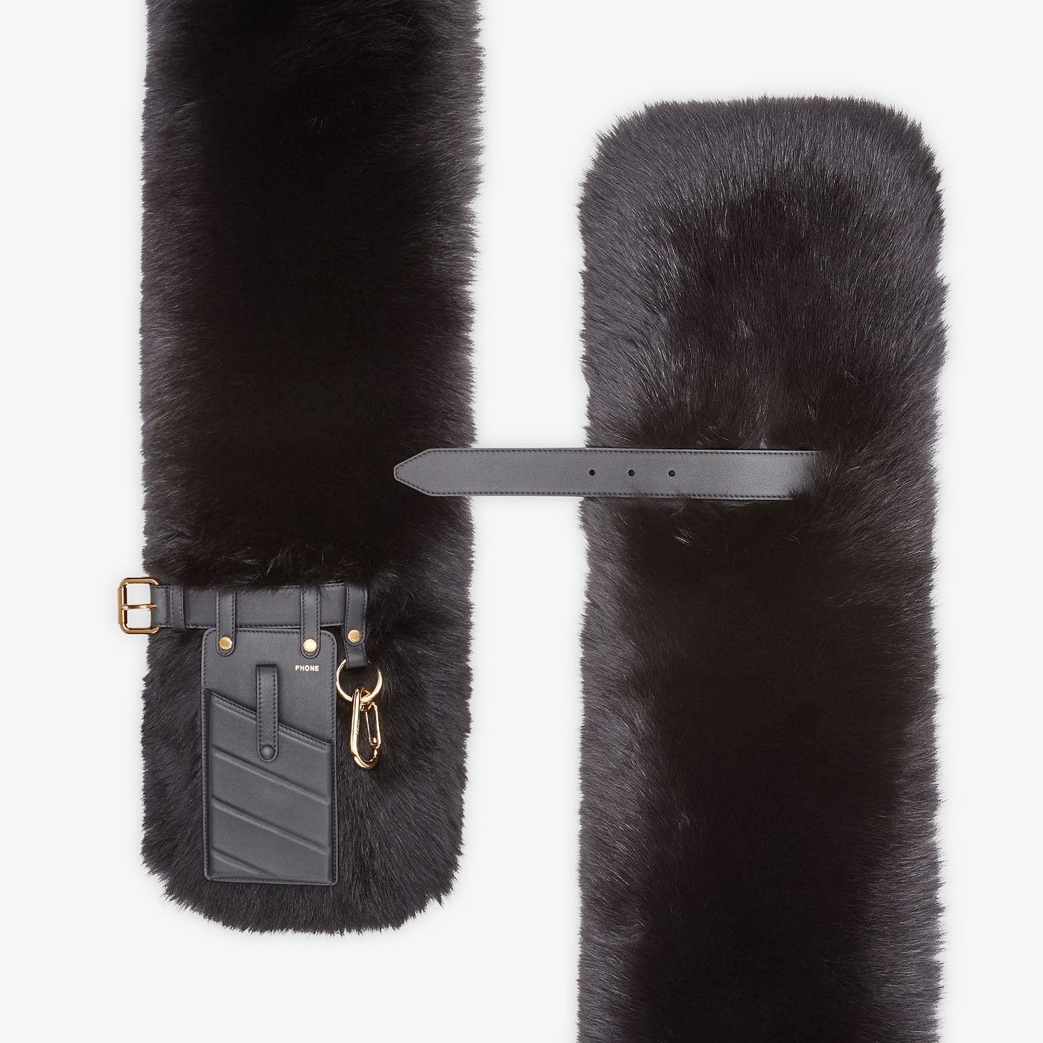 Black fox fur stole - 1