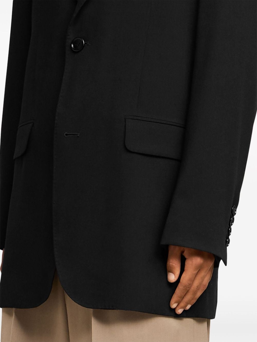 single-breasted virgin wool blazer - 6