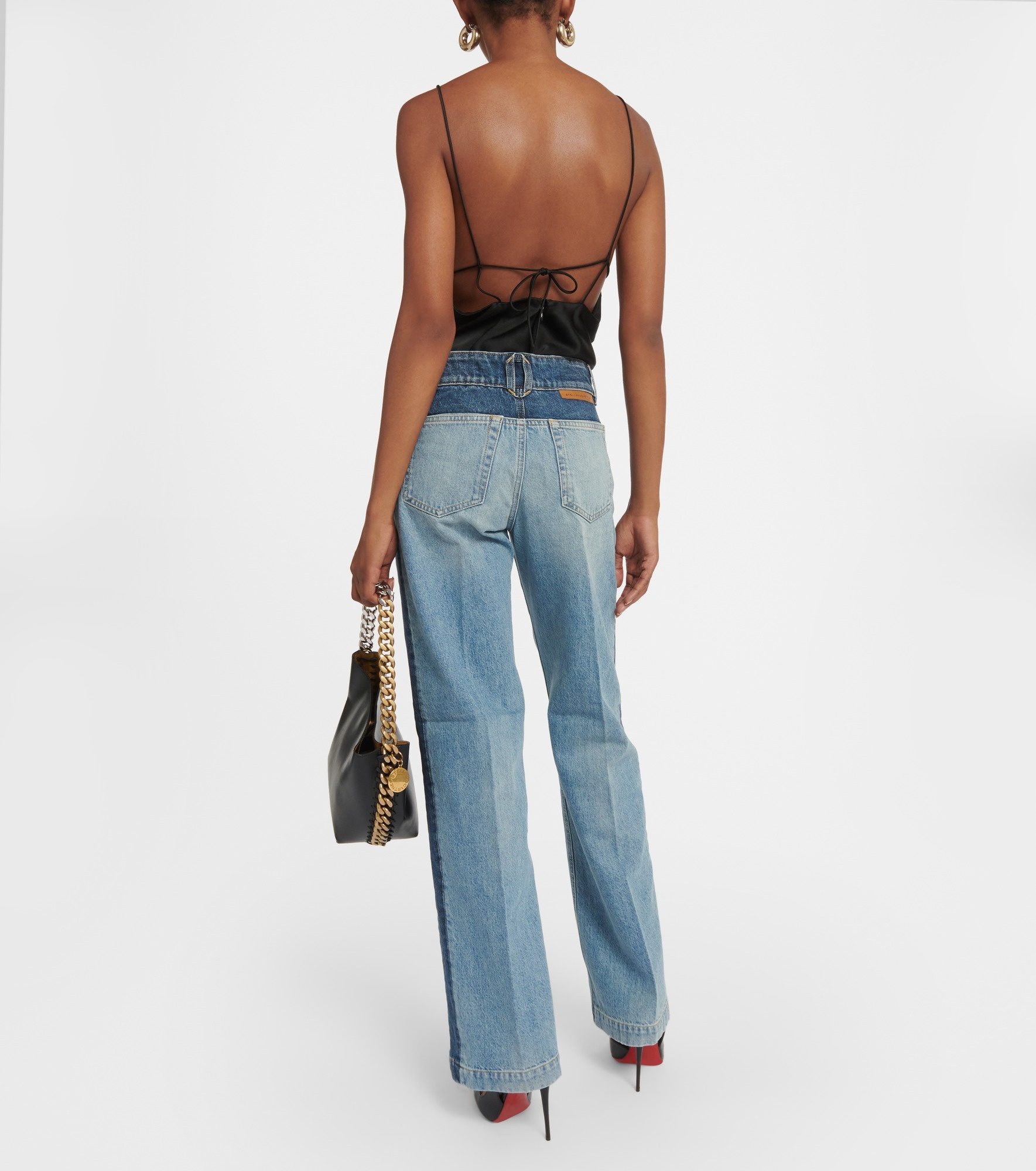 Paneled high-rise wide-leg jeans - 3