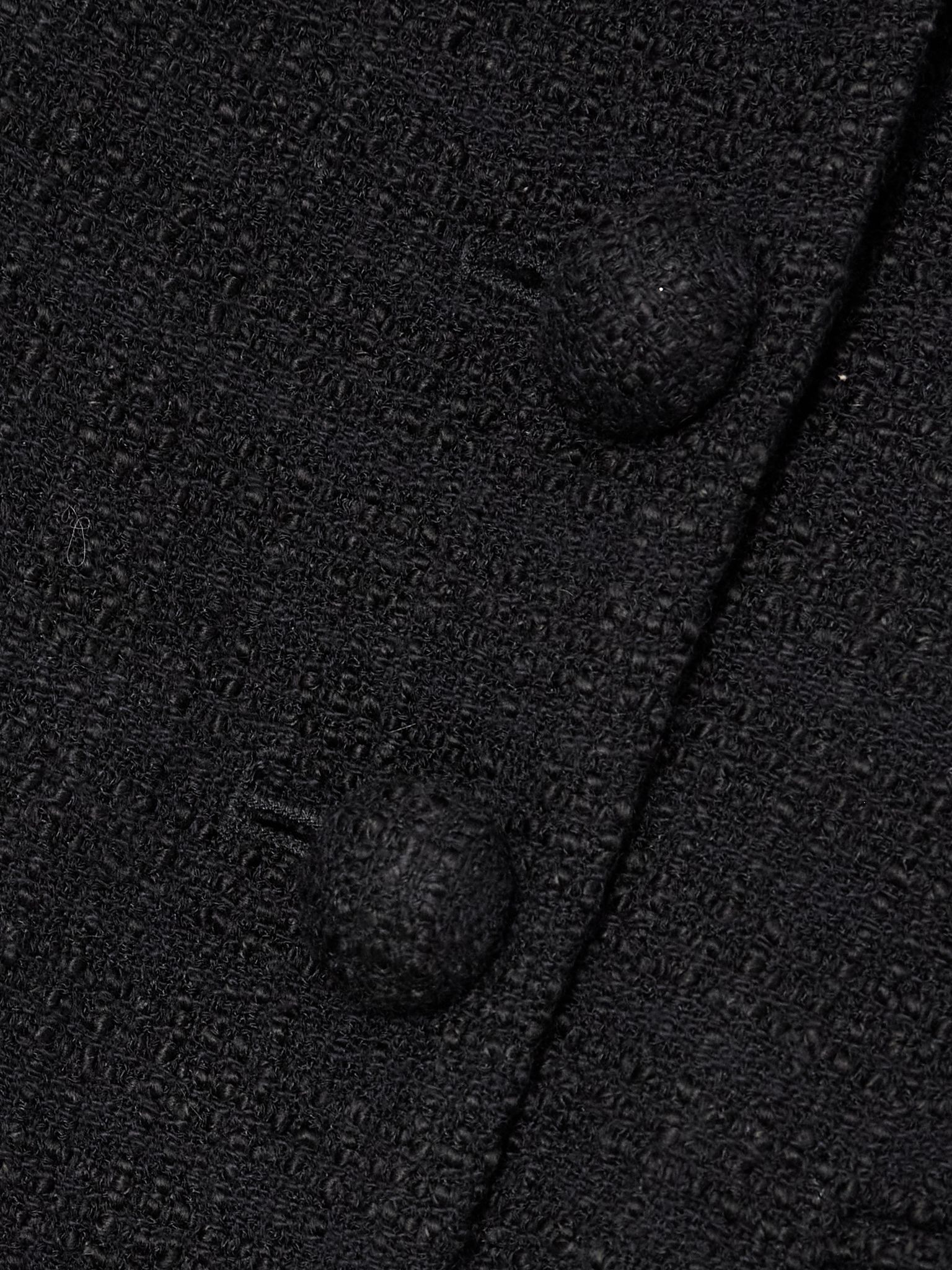 Plush-trimmed bouclé-tweed jacket Black - 4