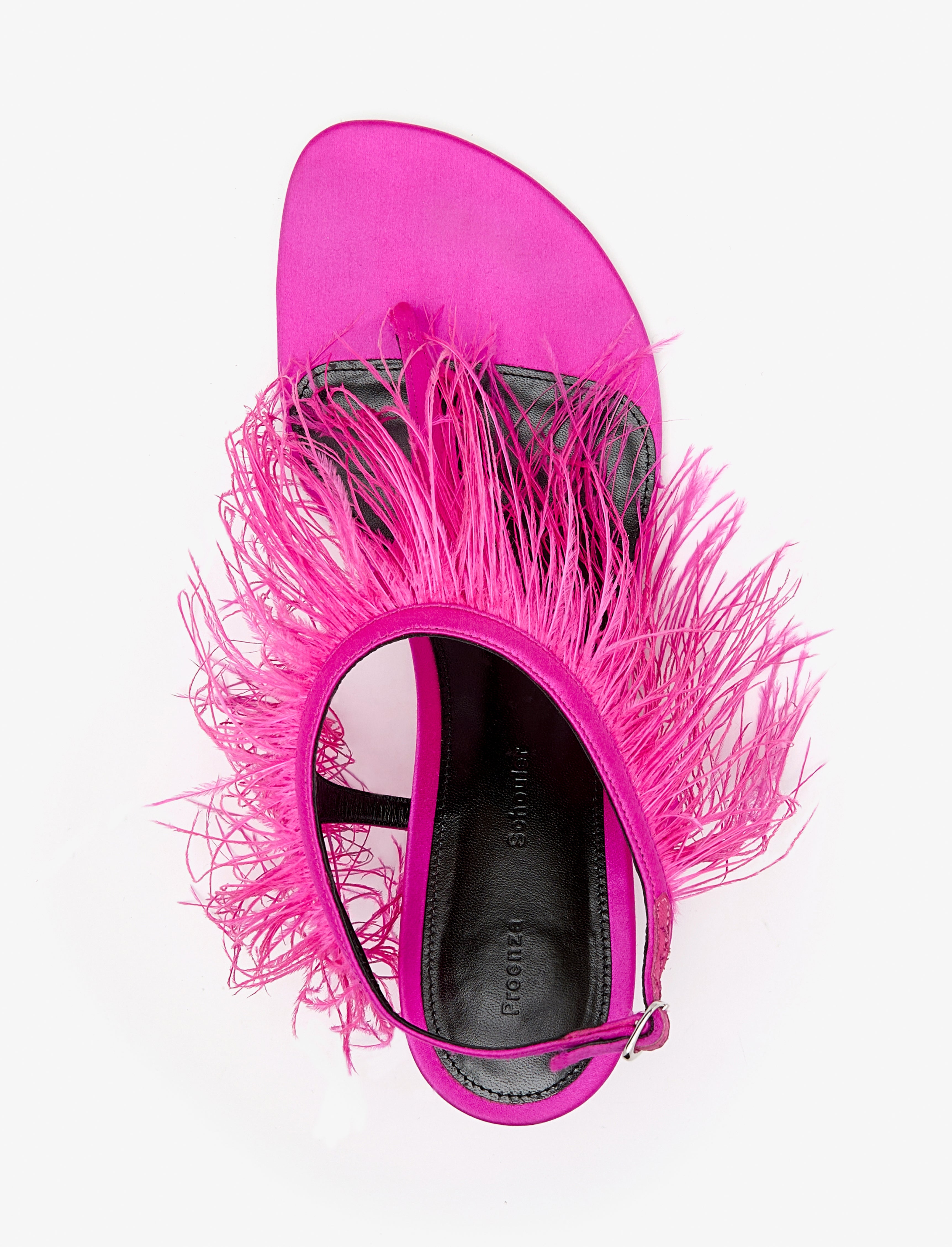 Tee Thong Feather Sandals in Satin - 4