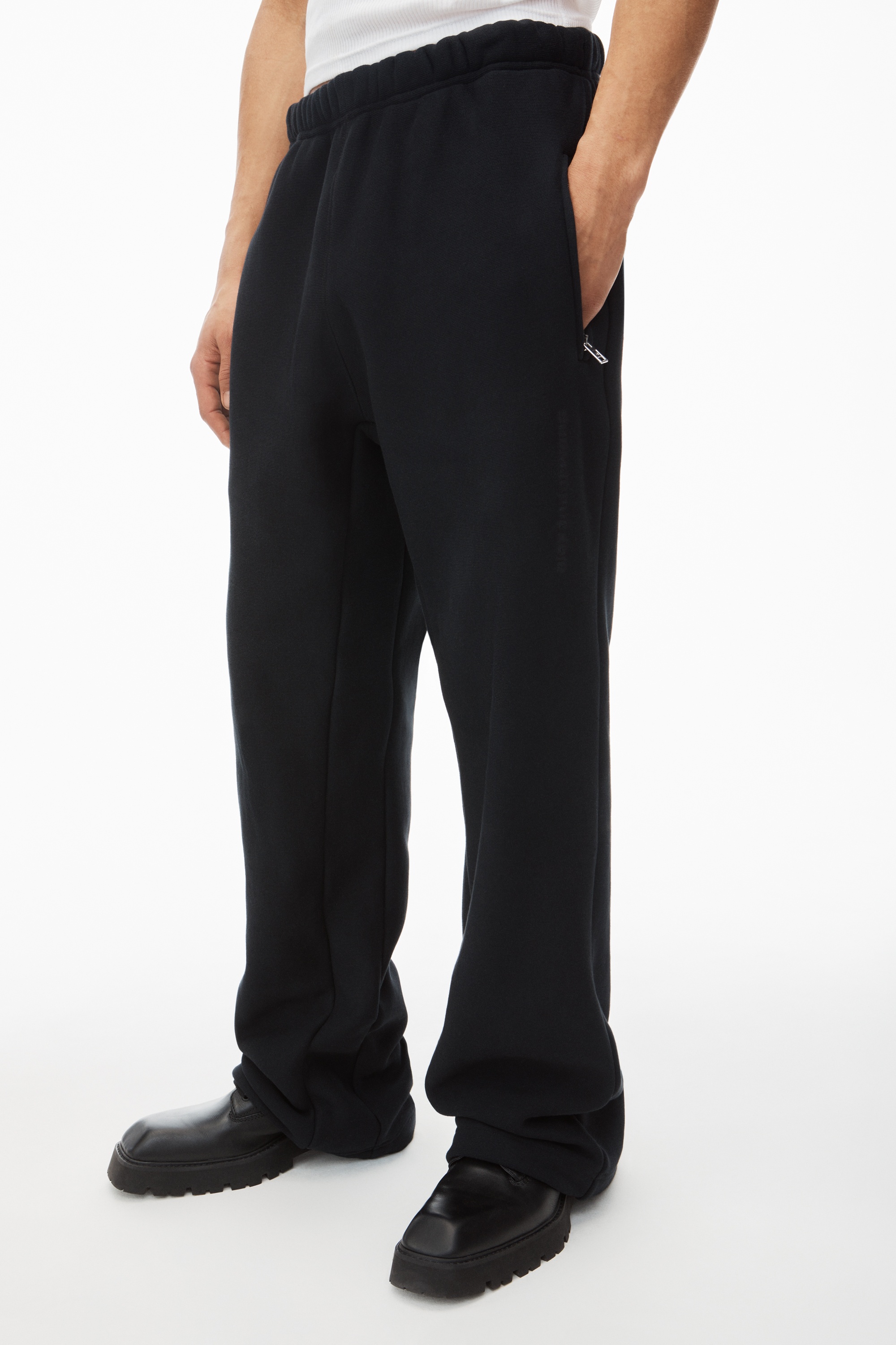 oversized logo embroidered sweatpants in cotton - 3