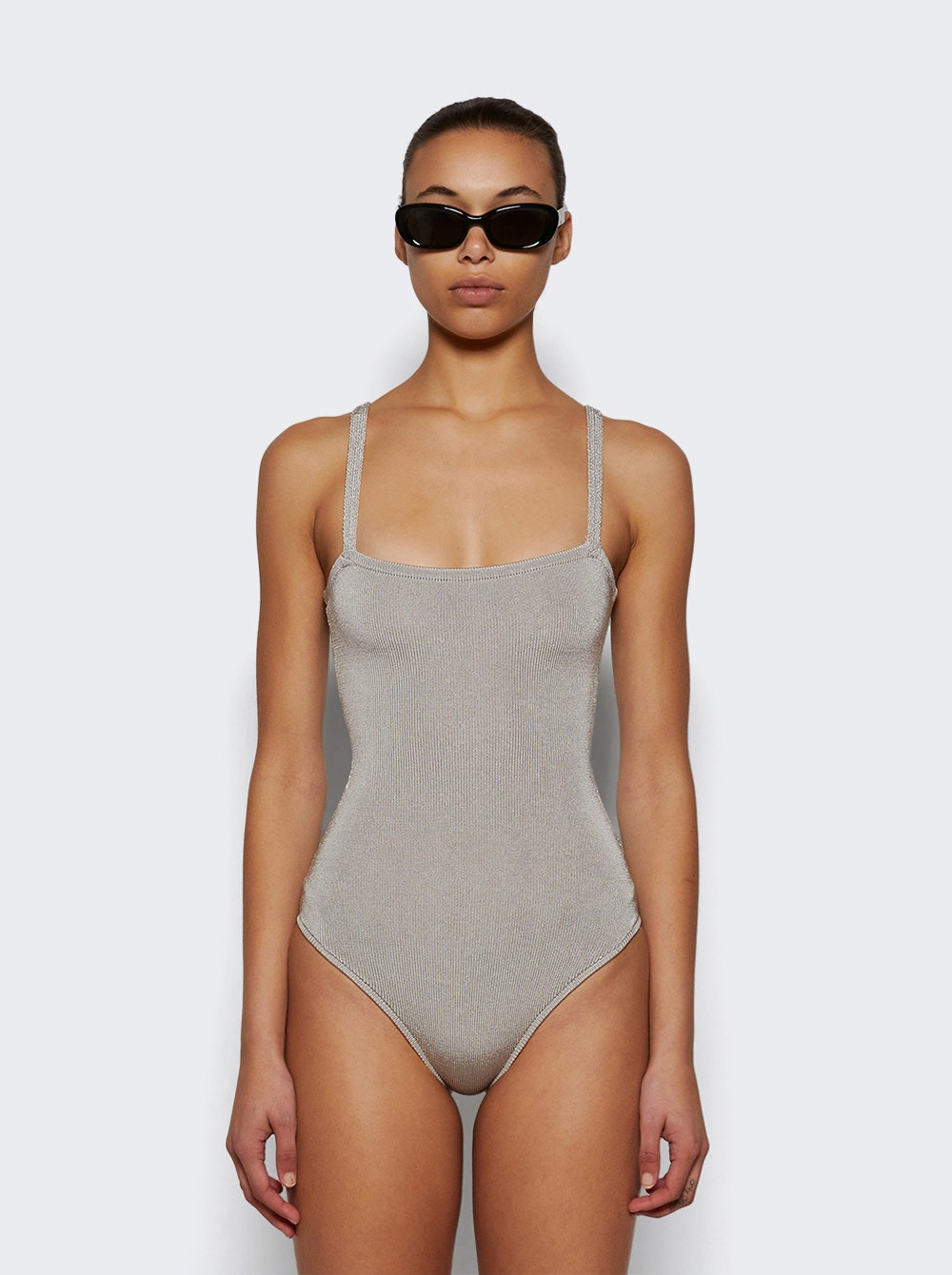 Knit One Piece Bodysuit Silver - 3