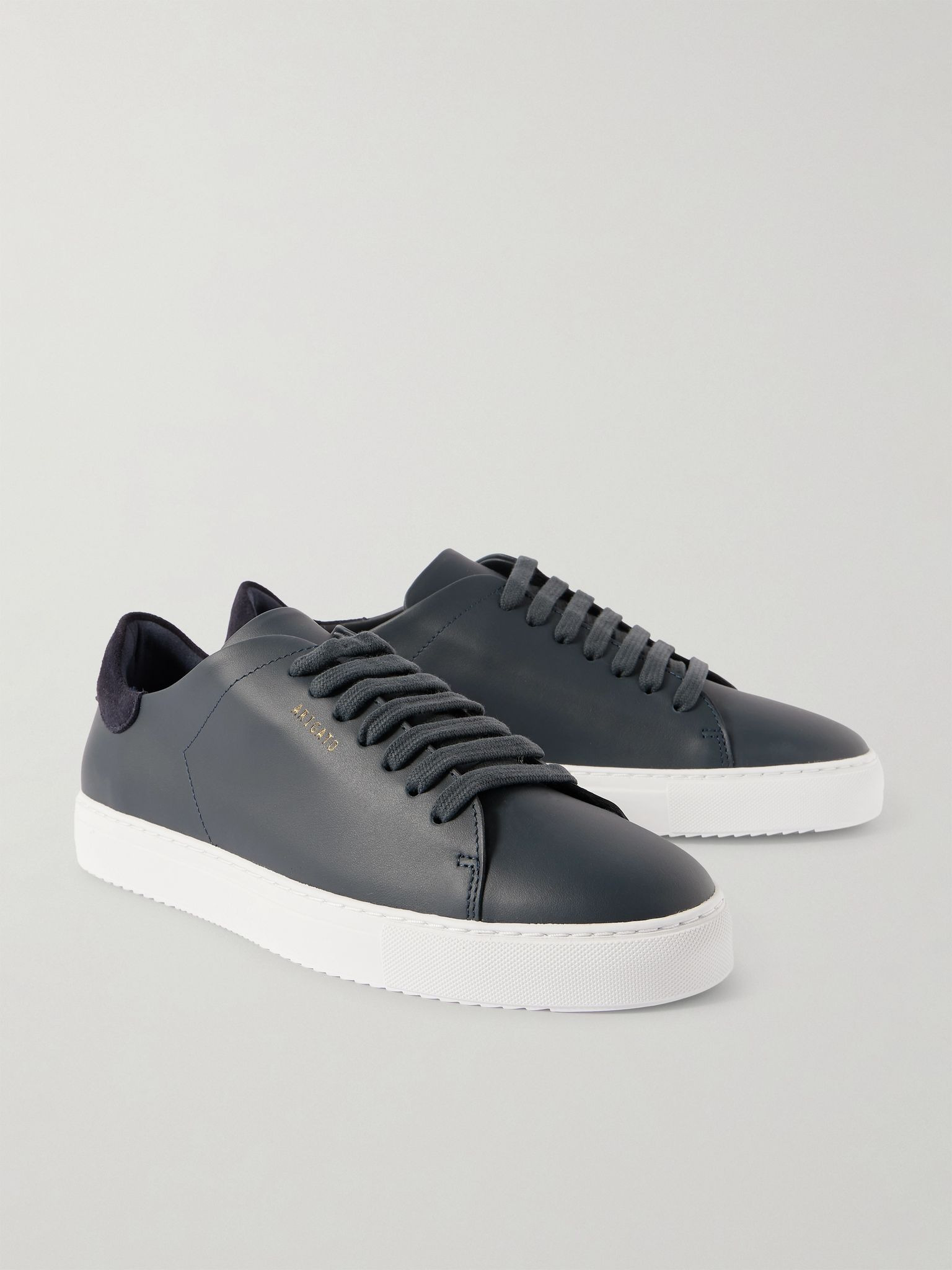 Clean 90 Suede-Trimmed Leather Sneakers Navy - 4