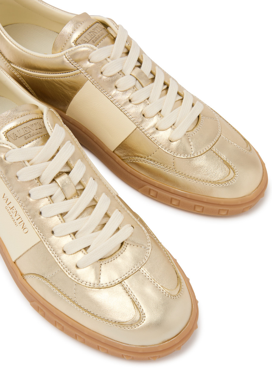 Upvillage panelled metallic leather sneakers - 3