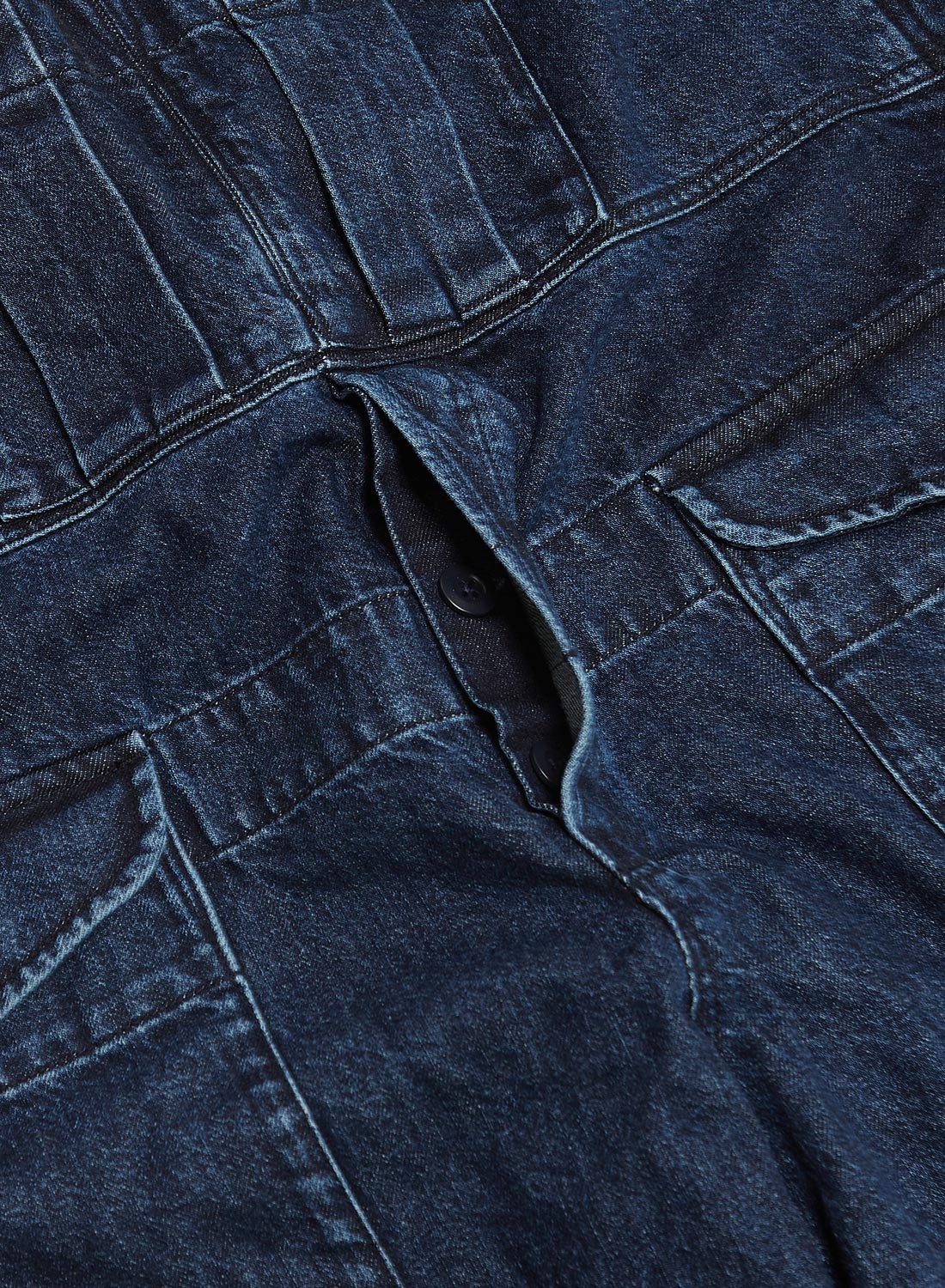 Railway Dungaree Denim in Washed Indigo - 6