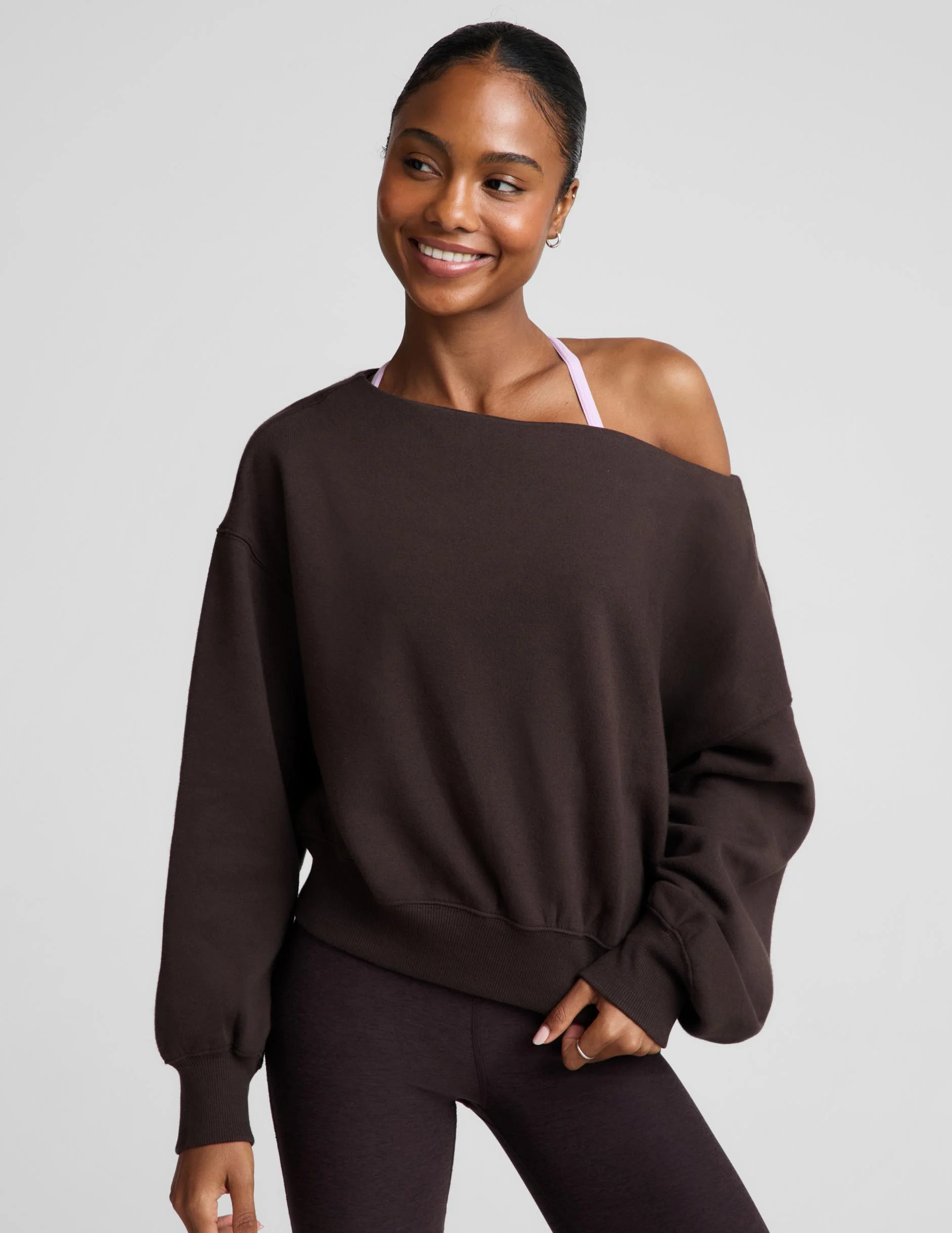 LuxeFleece 2.0™ Off The Shoulder Sweatshirt - 1