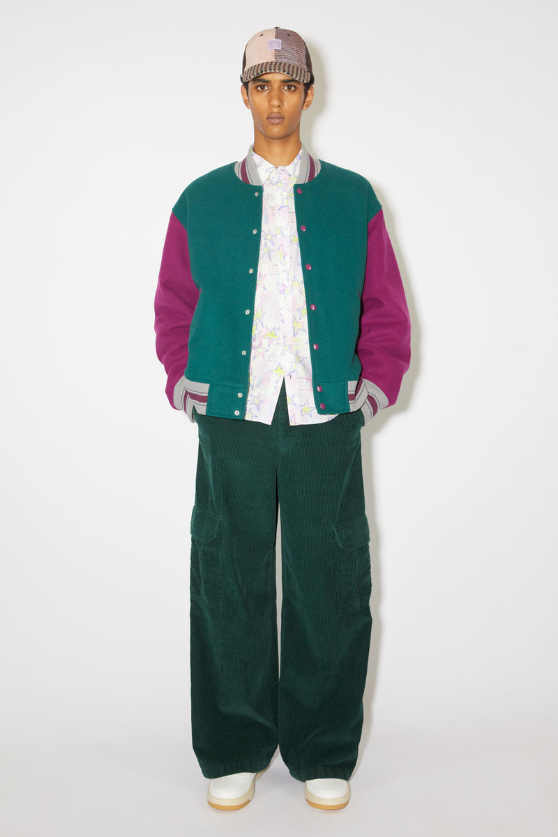 Acne Studios Corduroy cargo trousers - Night green outlook
