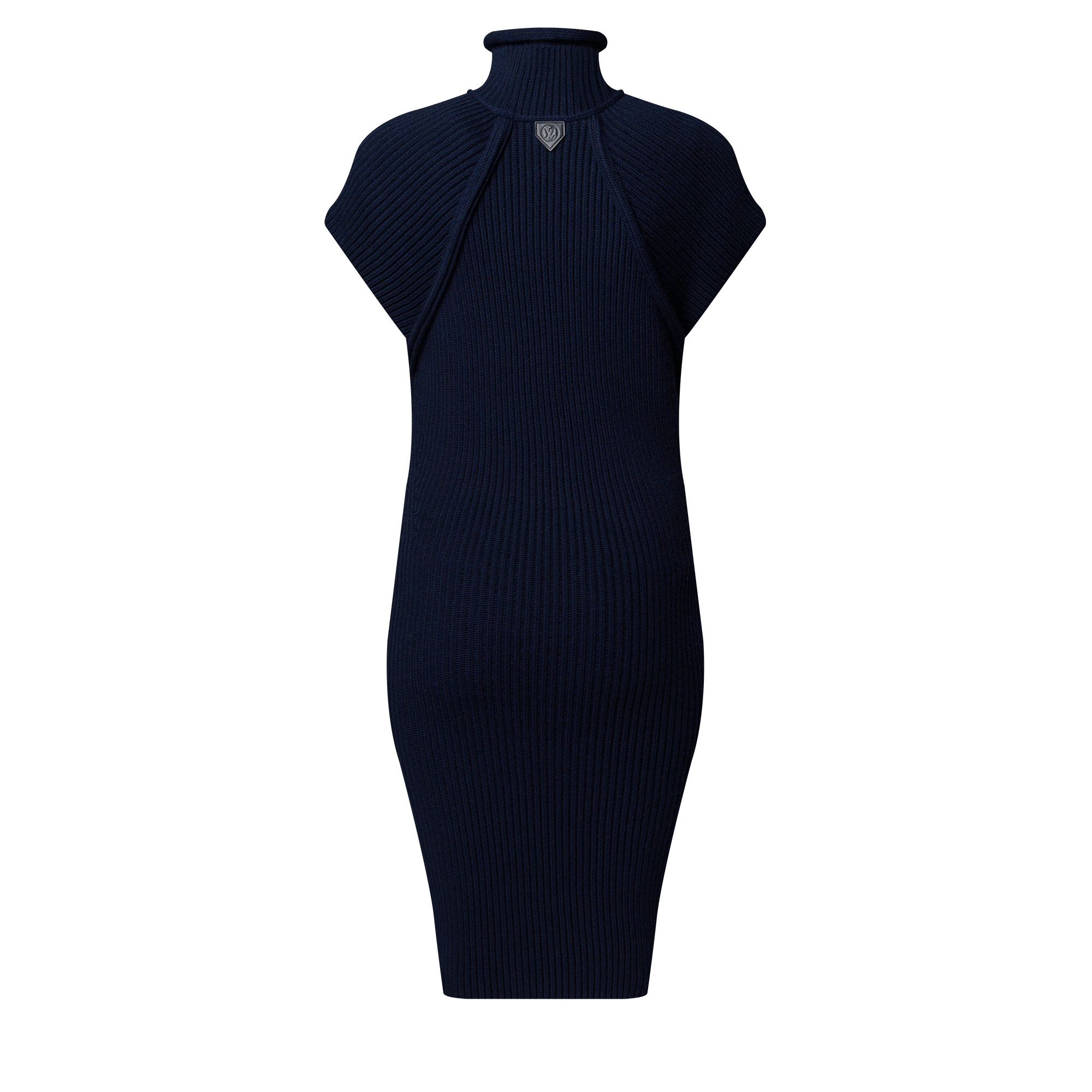 Roll Neck Ribbed Knit Dress - 3