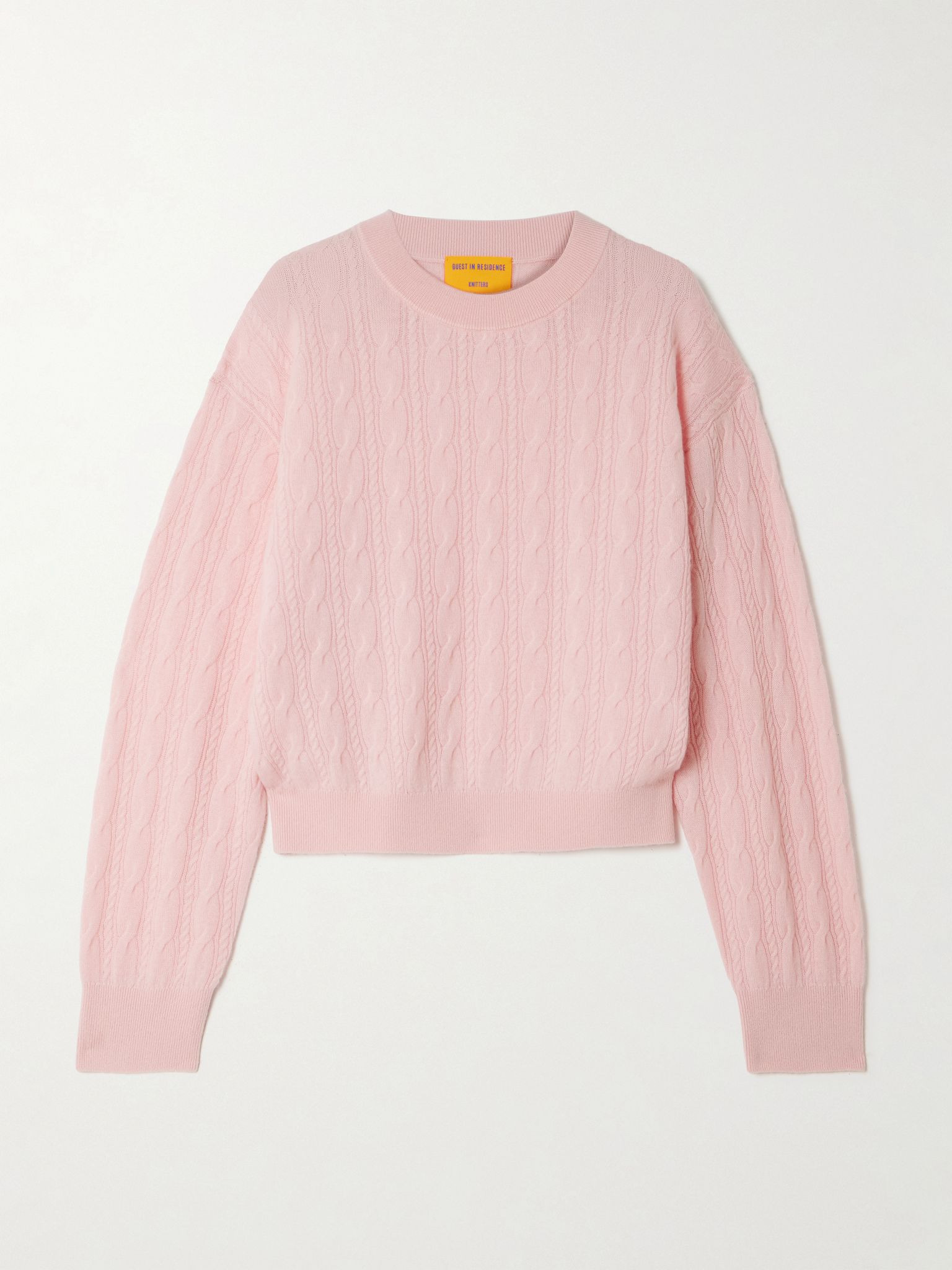 Cable-knit cashmere sweater Pink - 1