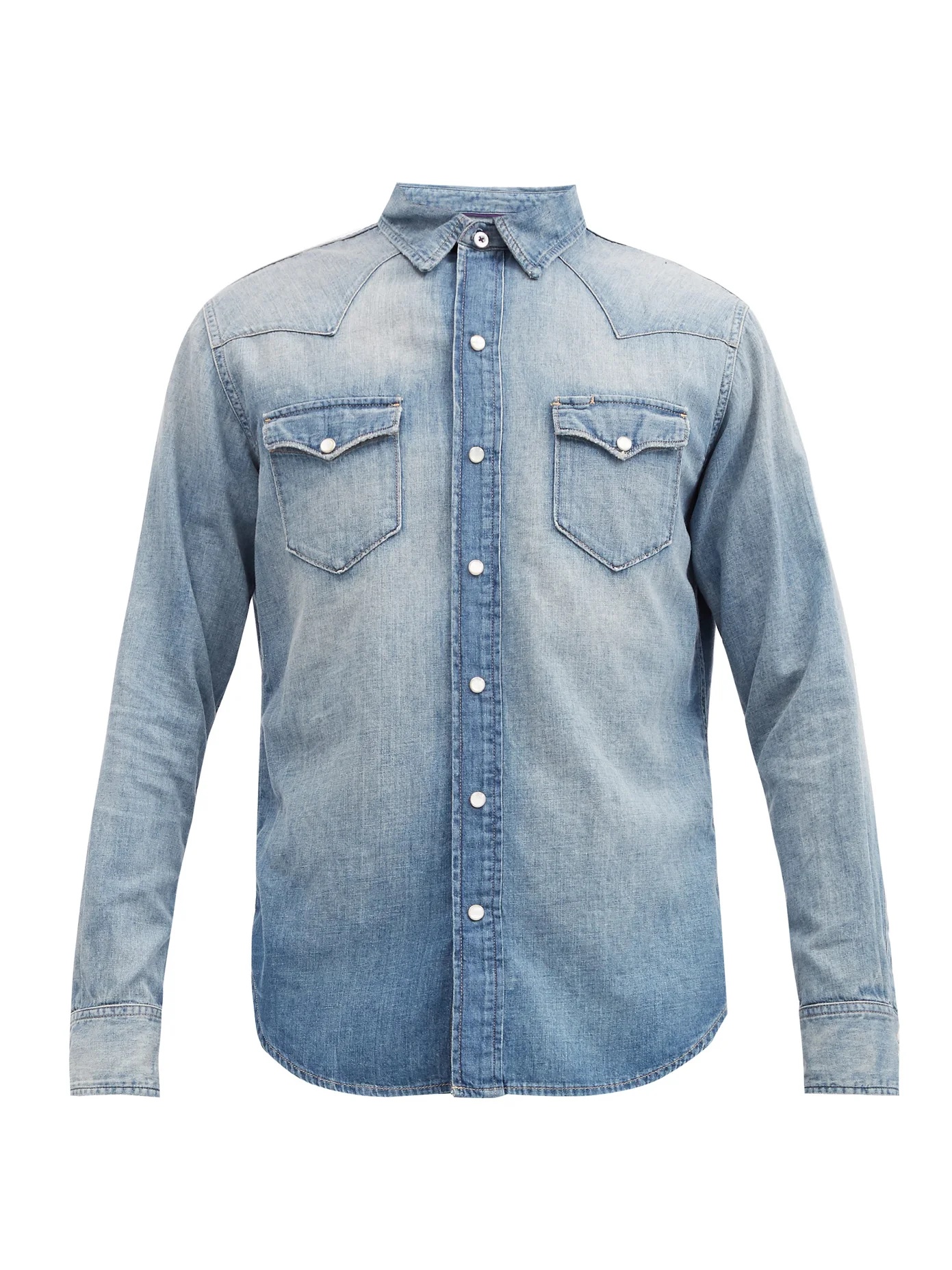 Faded-denim Western shirt - 1