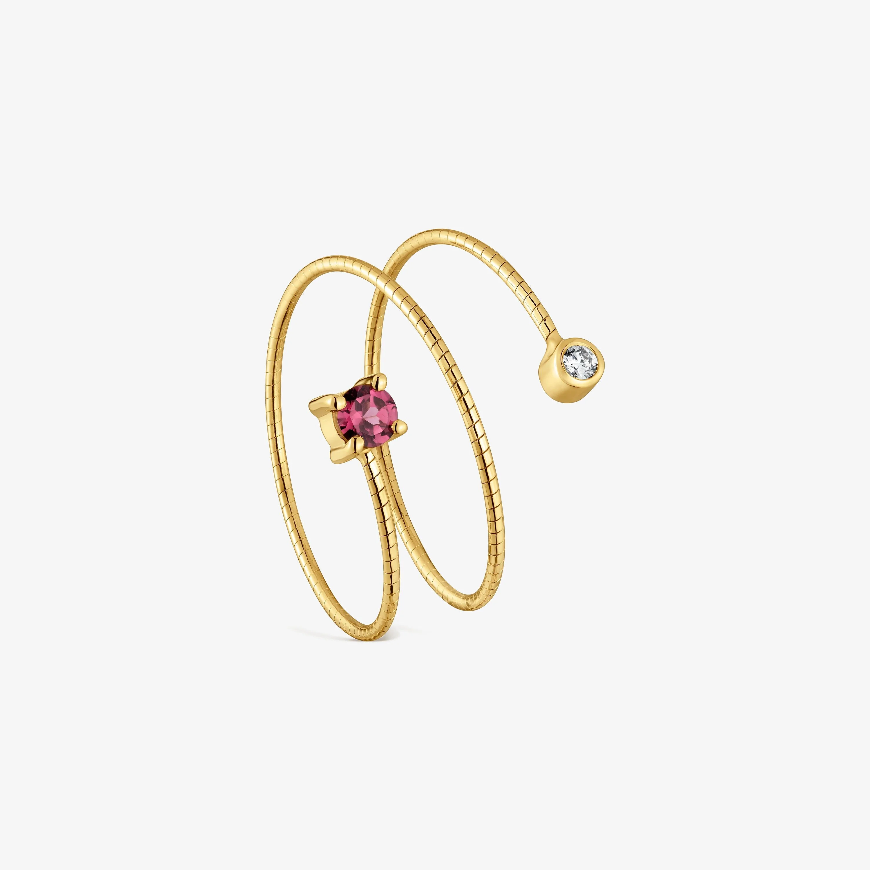 9kt gold, titanium, diamond and rhodolite Open ring TOUS Bucle - 1