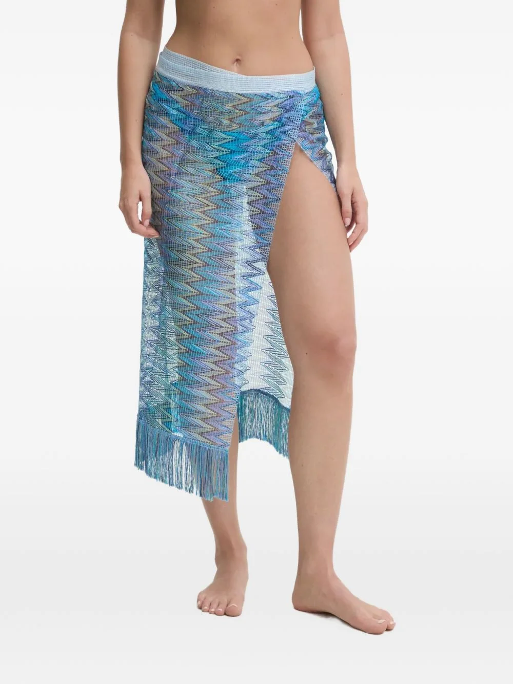 zigzag fringed pareo - 1