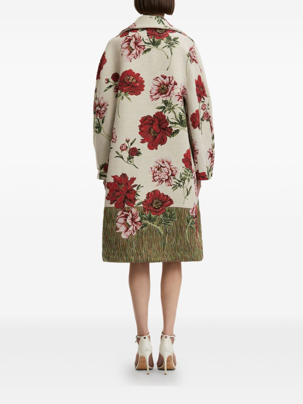 Peony Unraveled jacquard coat - 4