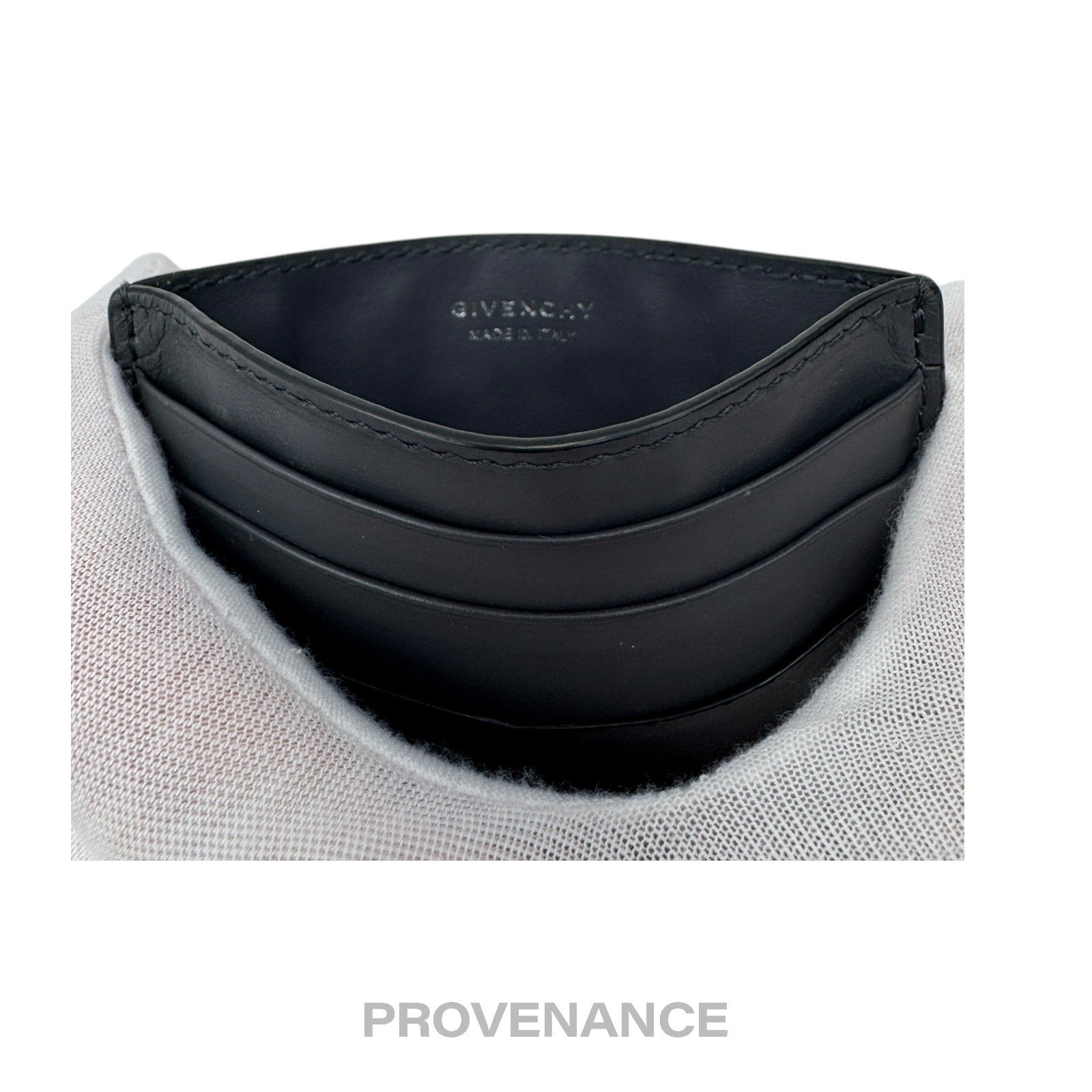 Givenchy Logo Card Holder Wallet - Grey Leather - 5