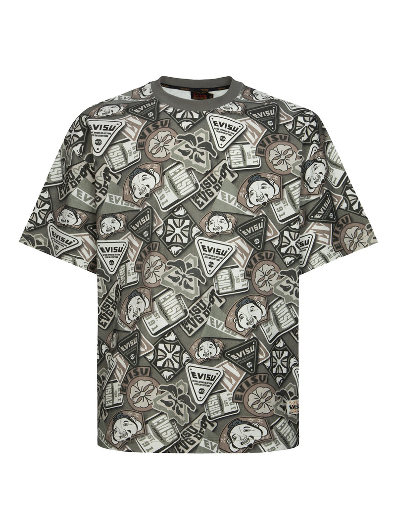 Allover Bagde Print Loose Fit T-shirt 11