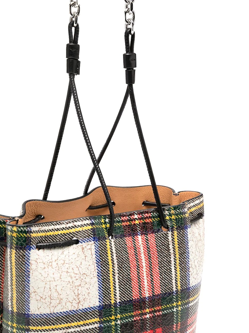 tartan bucket crossbody bag - 4