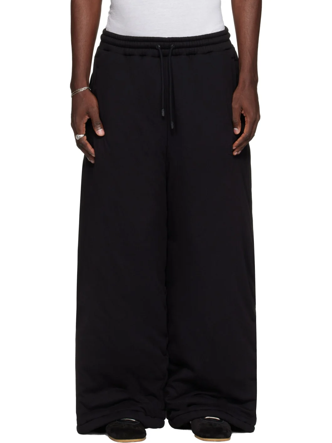 Black Wadded Bontans Sweatpants - 1