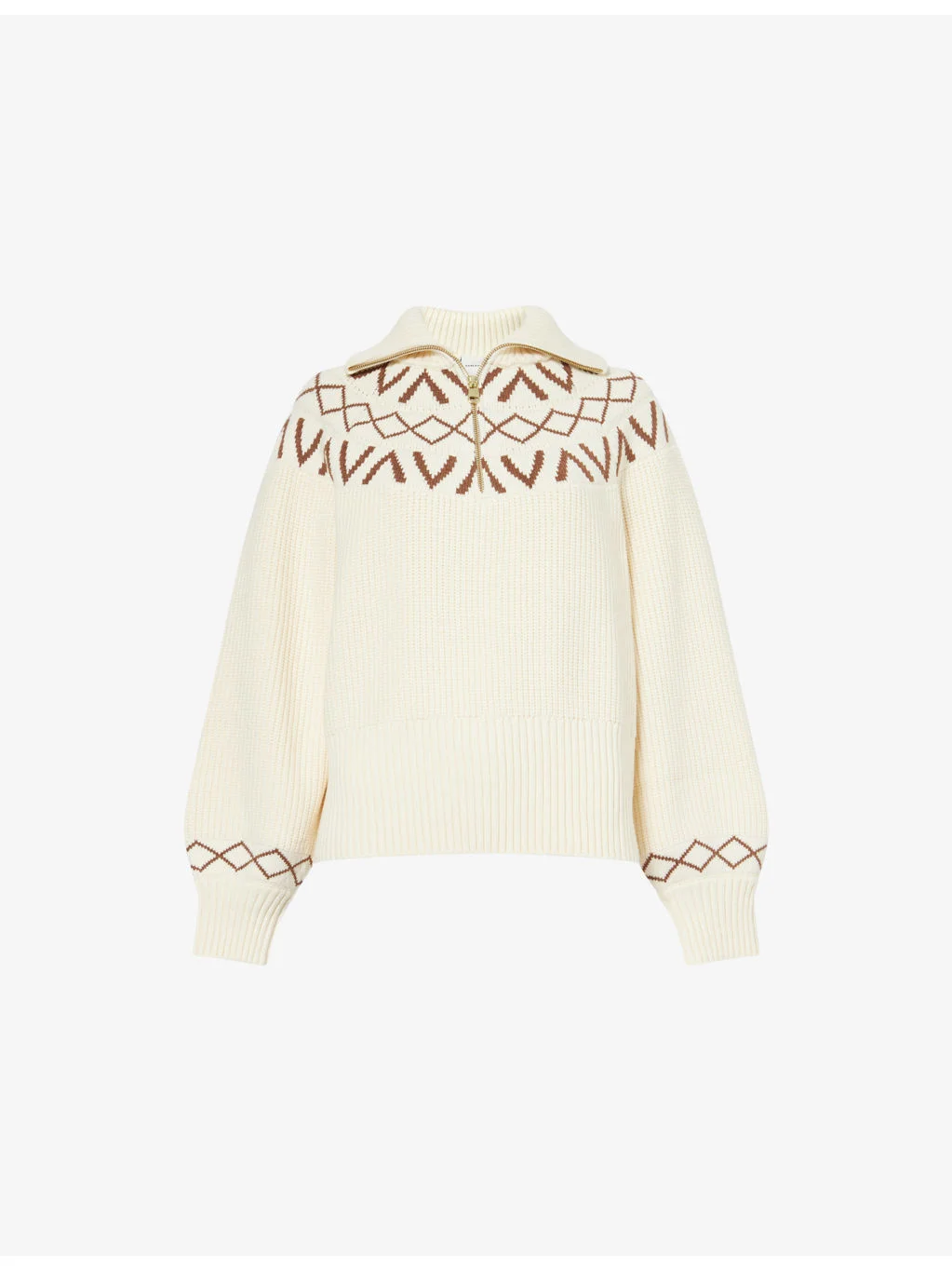 Sigrid Fairisle Half-Zip Knit Jumper - 1
