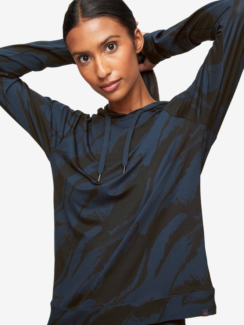 Women's Pullover Hoodie London 8 Micro Modal Stretch Navy - 2