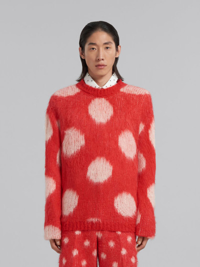 Marni RED MOHAIR JUMPER WITH MAXI POLKA DOTS outlook