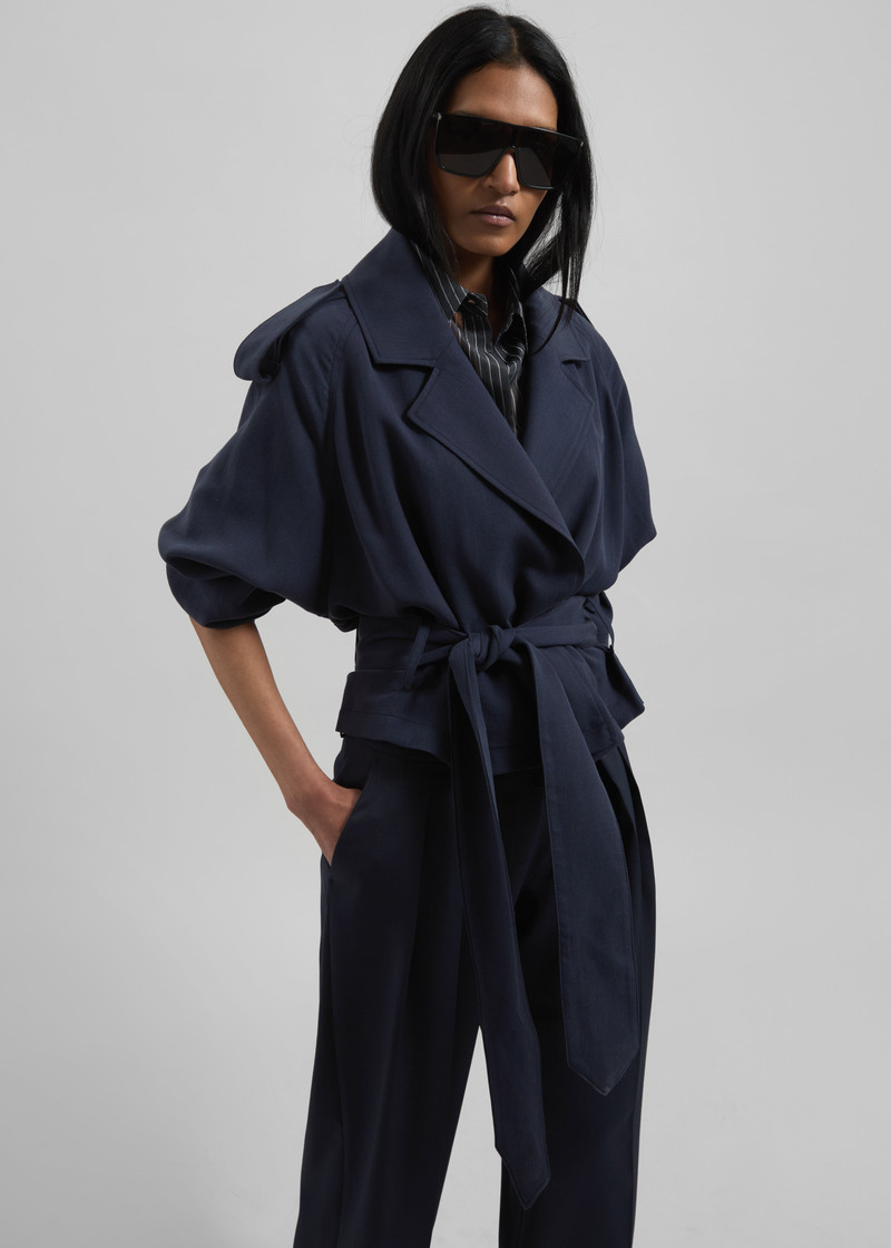 Simona Short Trench - Navy 3