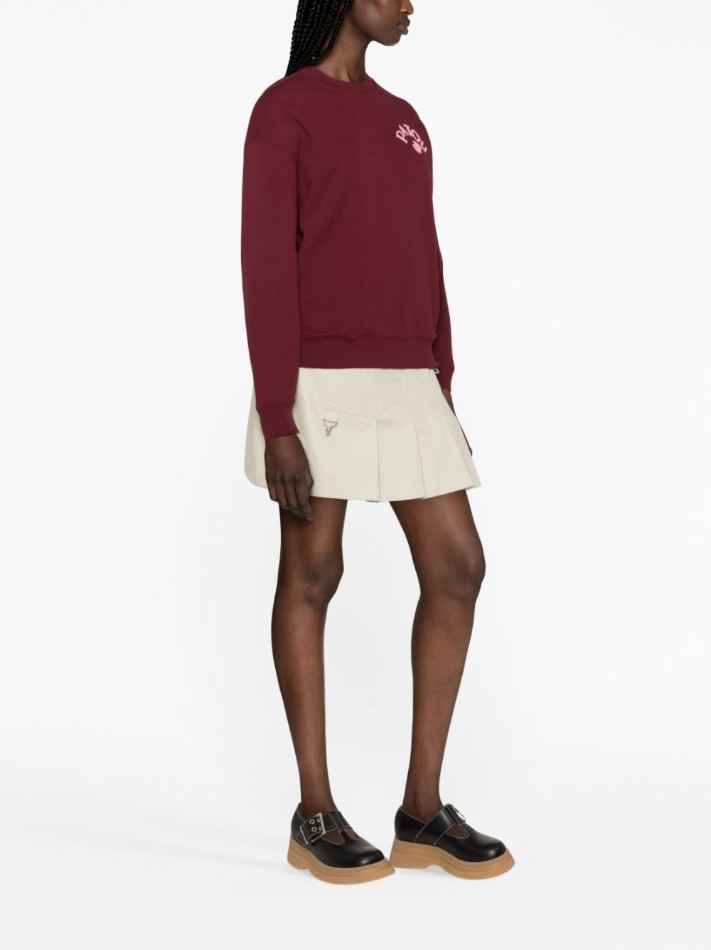 flocked-logo organic cotton sweatshirt - 3