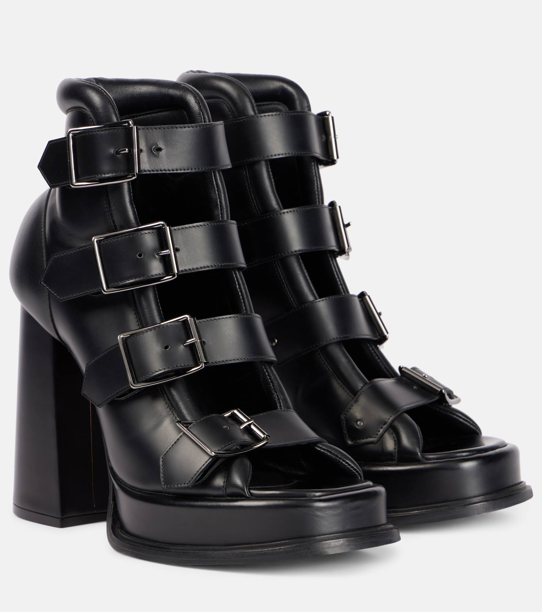 Caged 120 leather platform sandals - 1