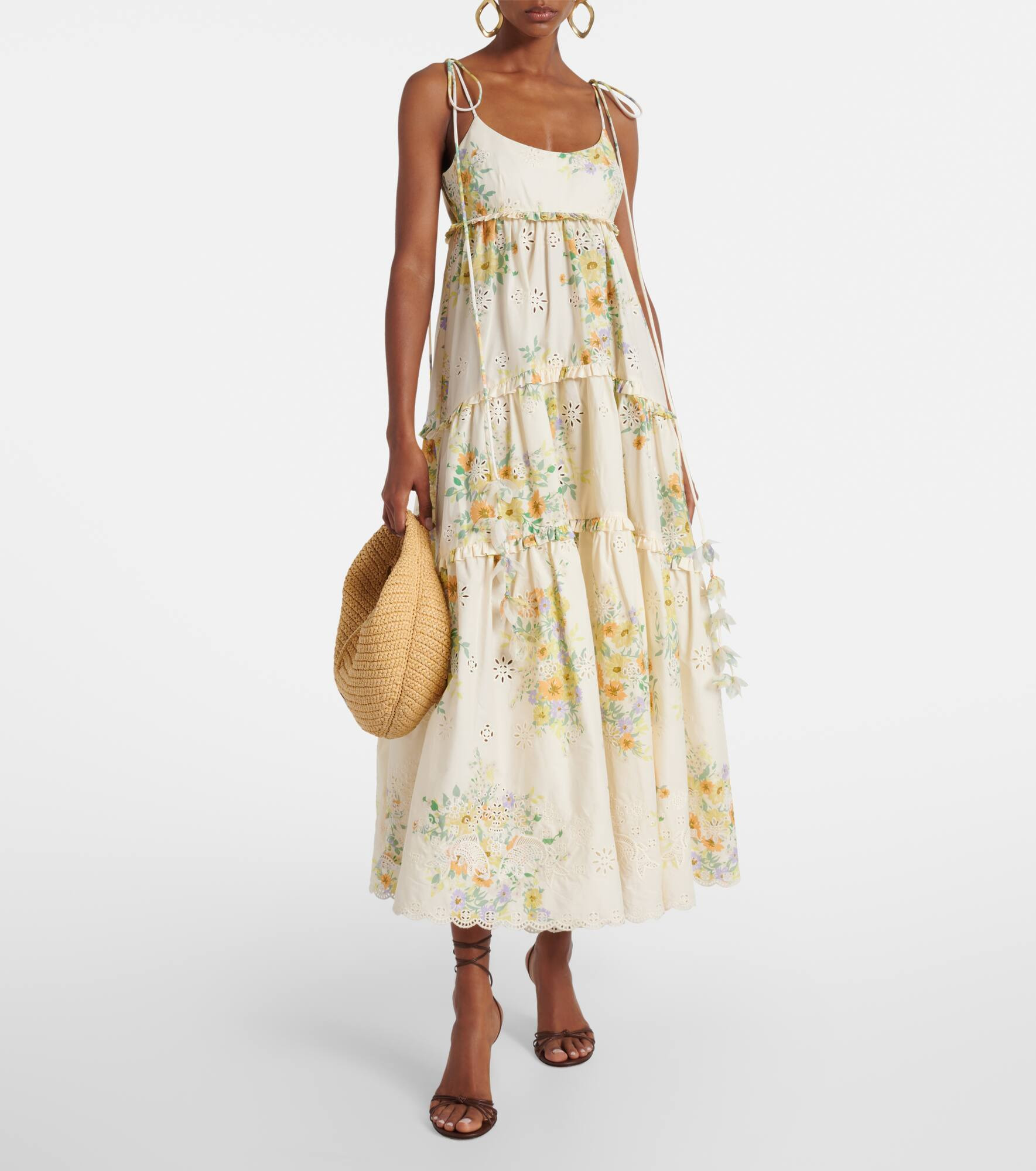 Juliette floral tiered cotton midi dress - 2