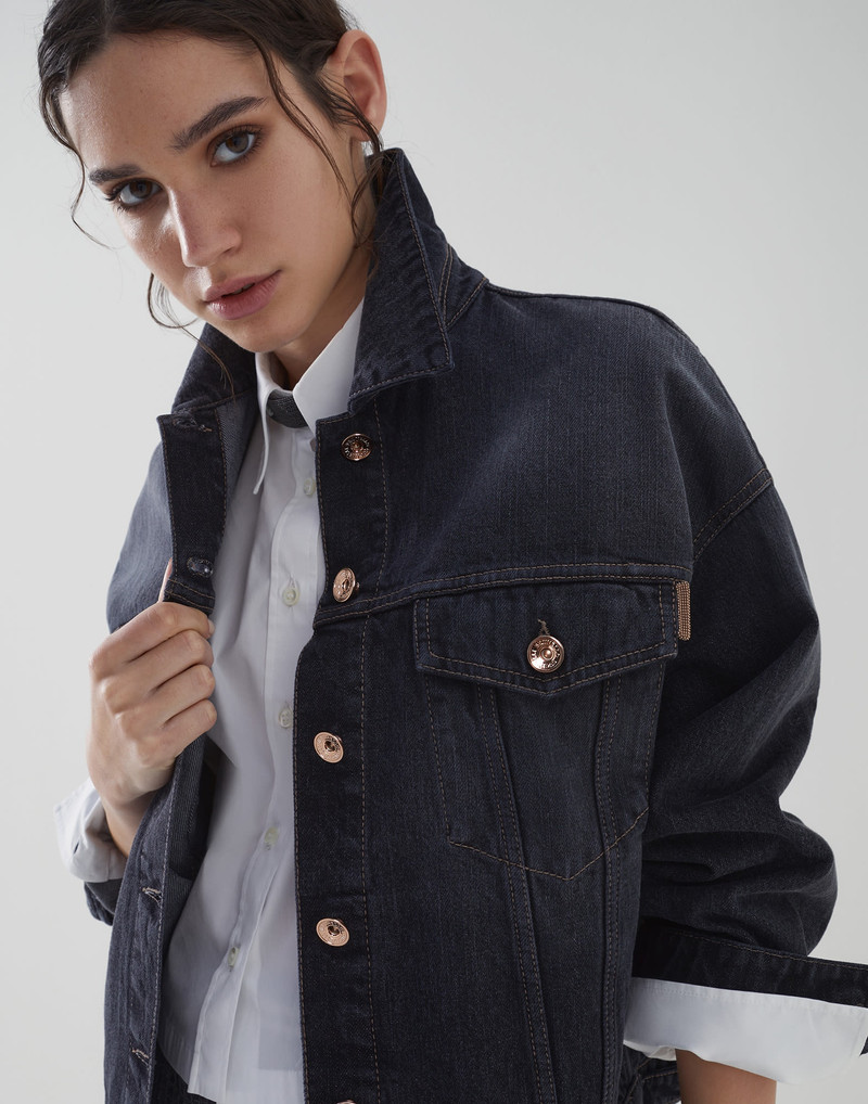 Authentic denim jacket with shiny tab 4