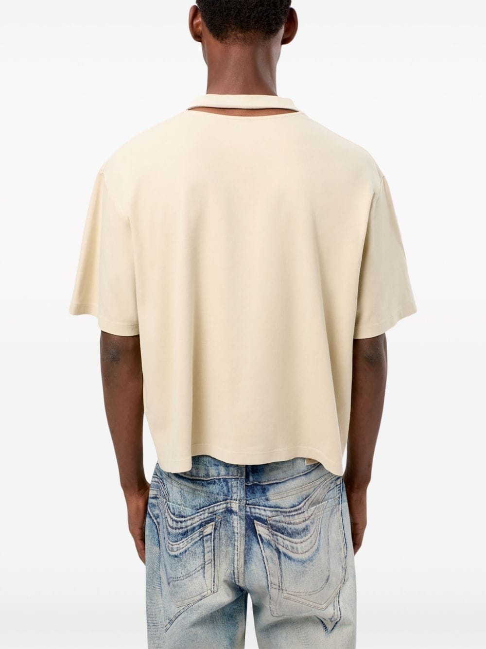 logo-embroidered cotton T-shirt - 4
