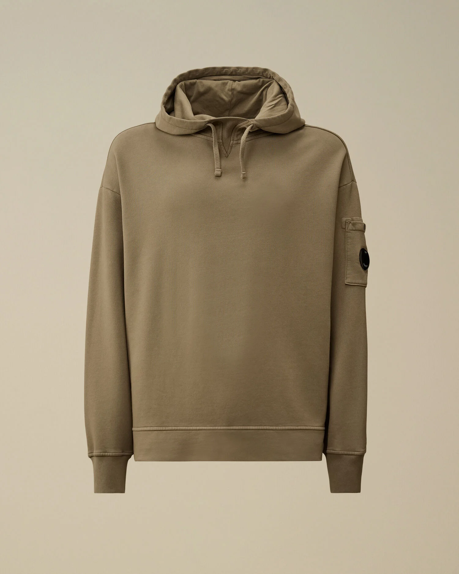 Brushed and Emerized Diagonal Fleece Boxy Hooded Sweatshirt - 1