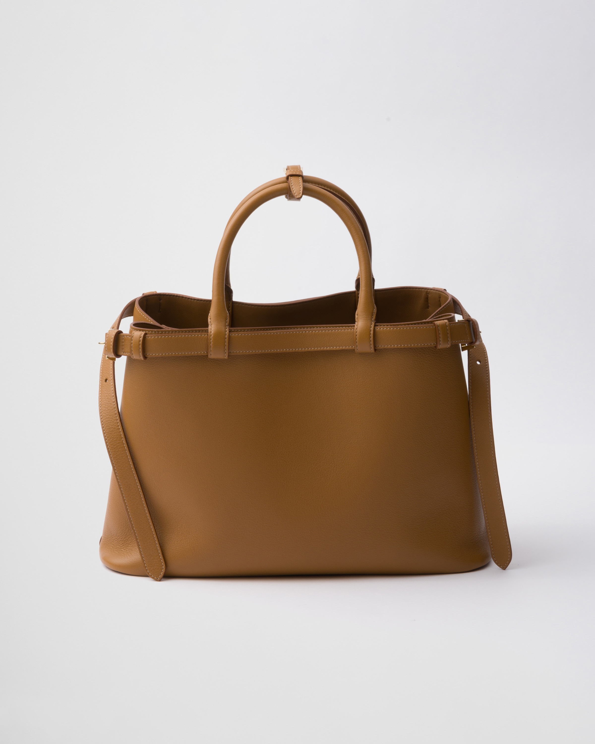 Prada Buckle medium leather handbag with double belt - 3